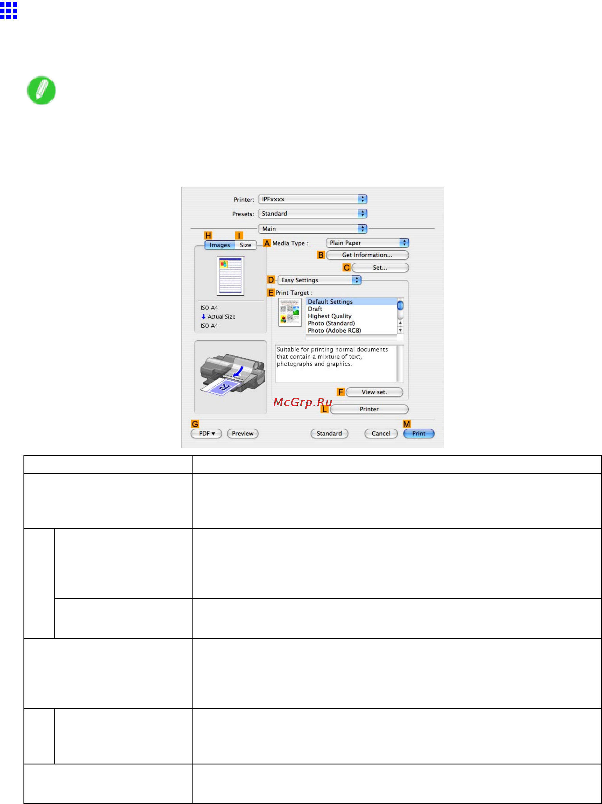 Canon imagePROGRAF iPF5100 [537/788] Main pane mac os x