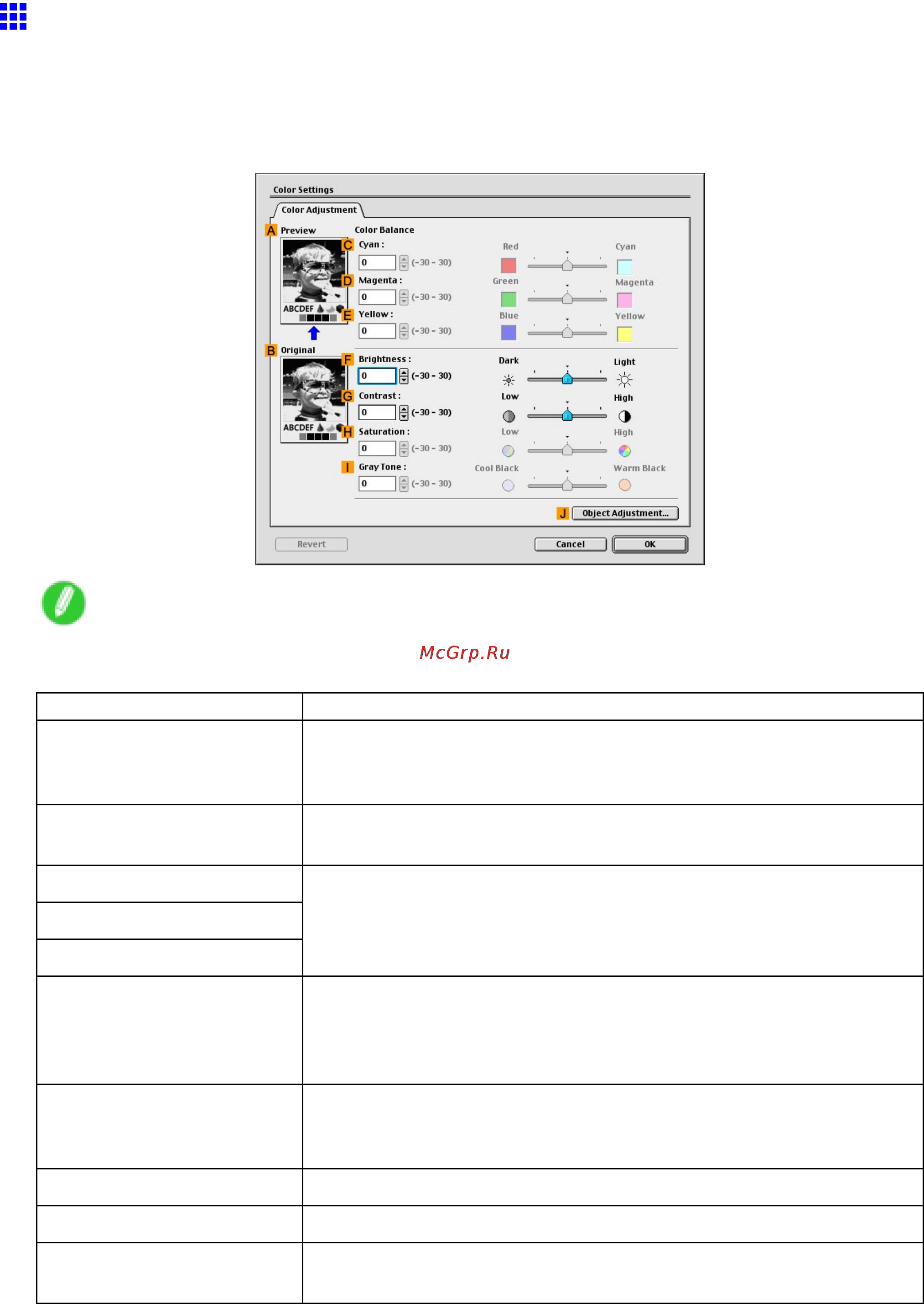 Canon imagePROGRAF iPF5100 [578/788] Color settings pane monochrome mac os 9
