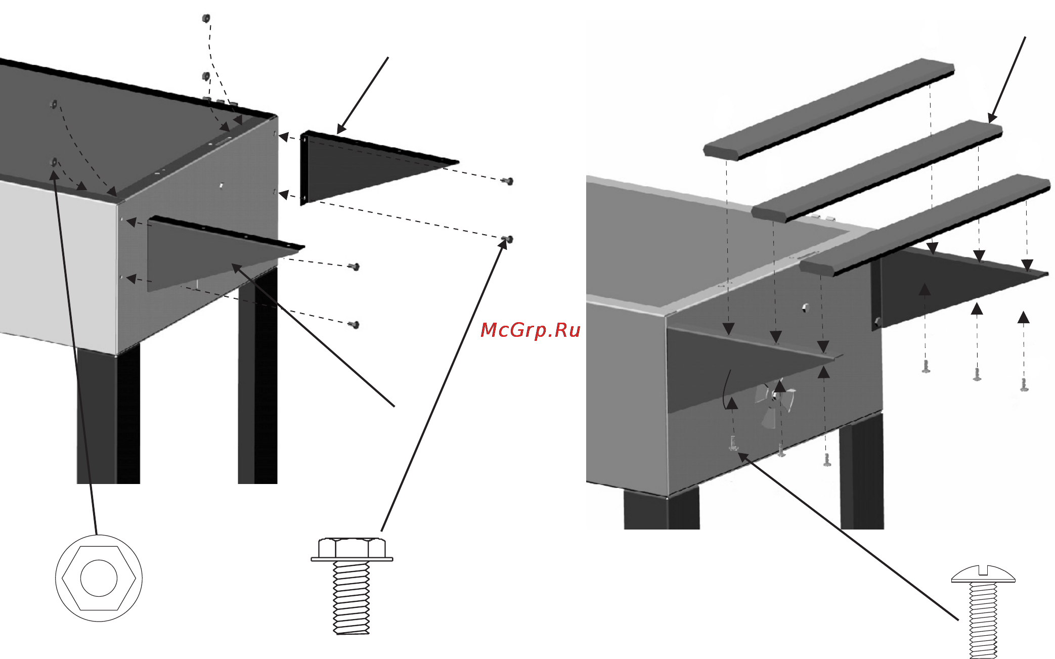 Char Broil charcoal 615 [22/28] Do not tighten until all slats are attached