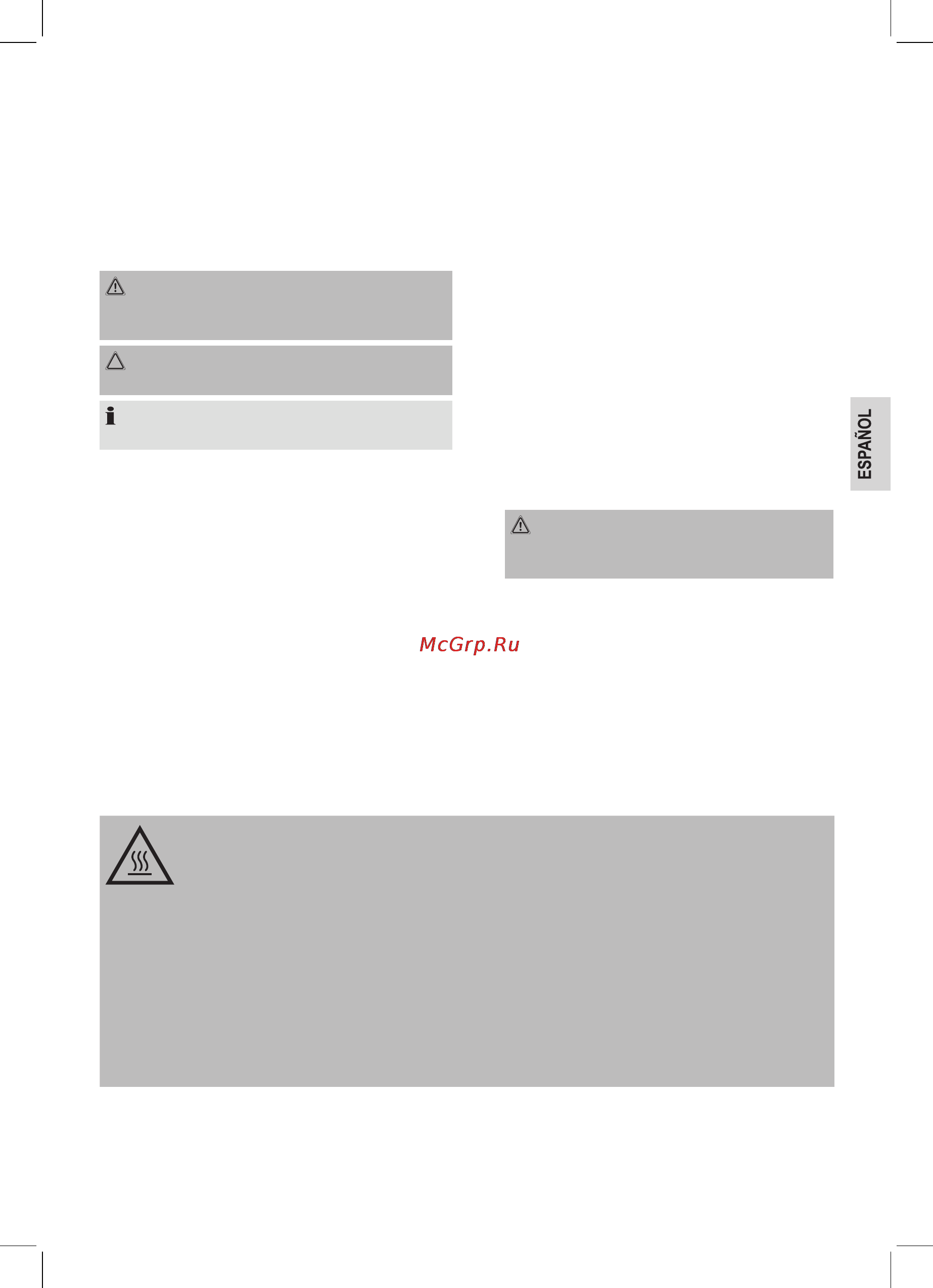 Clatronic mm 3496 [15/48] Instrucciones especiales de seguridad para el aparato