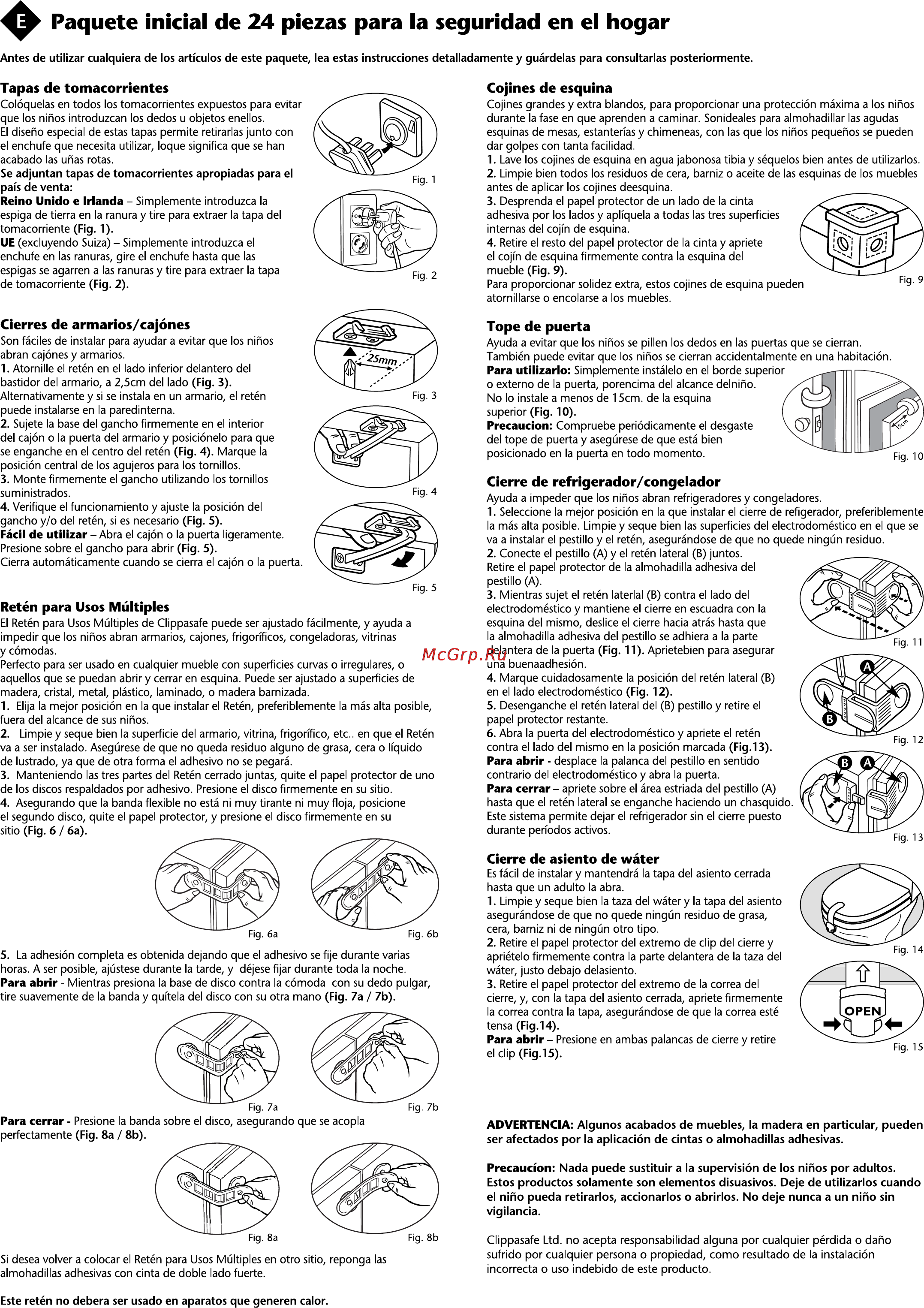 Clippasafe 24 шт.(cl90/1) [3/4] Paquete inicial de 24 piezas para la seguridad en el hogar