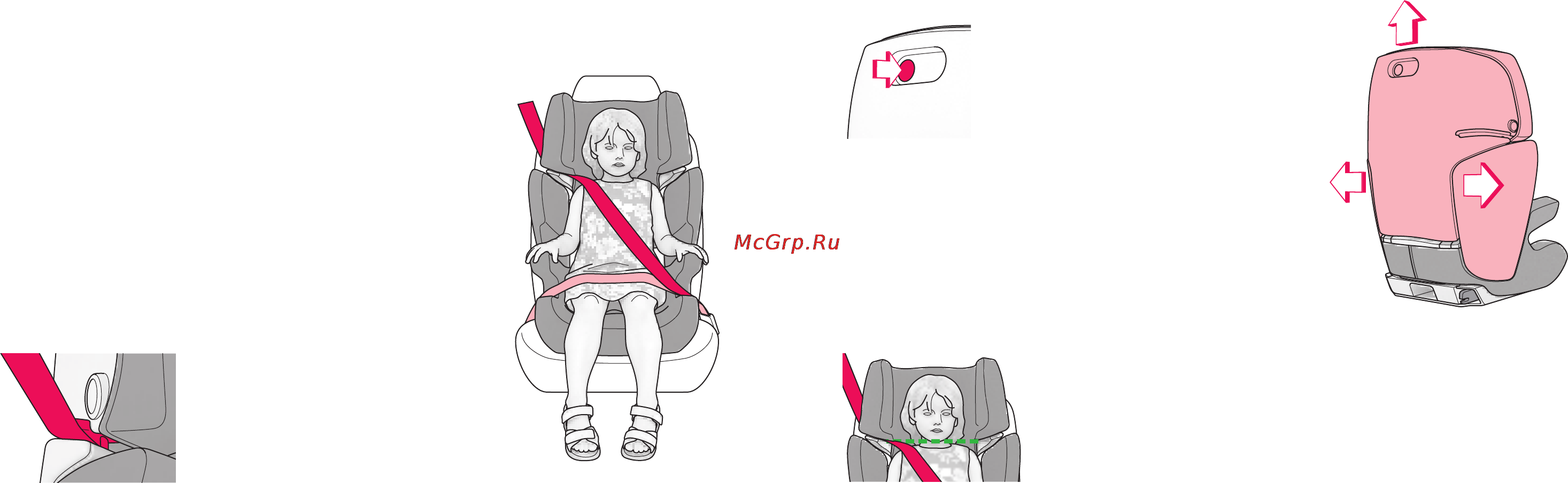Concord transformer pro [12/19] _ securing the child with the three point belt from 15 to 36 kg