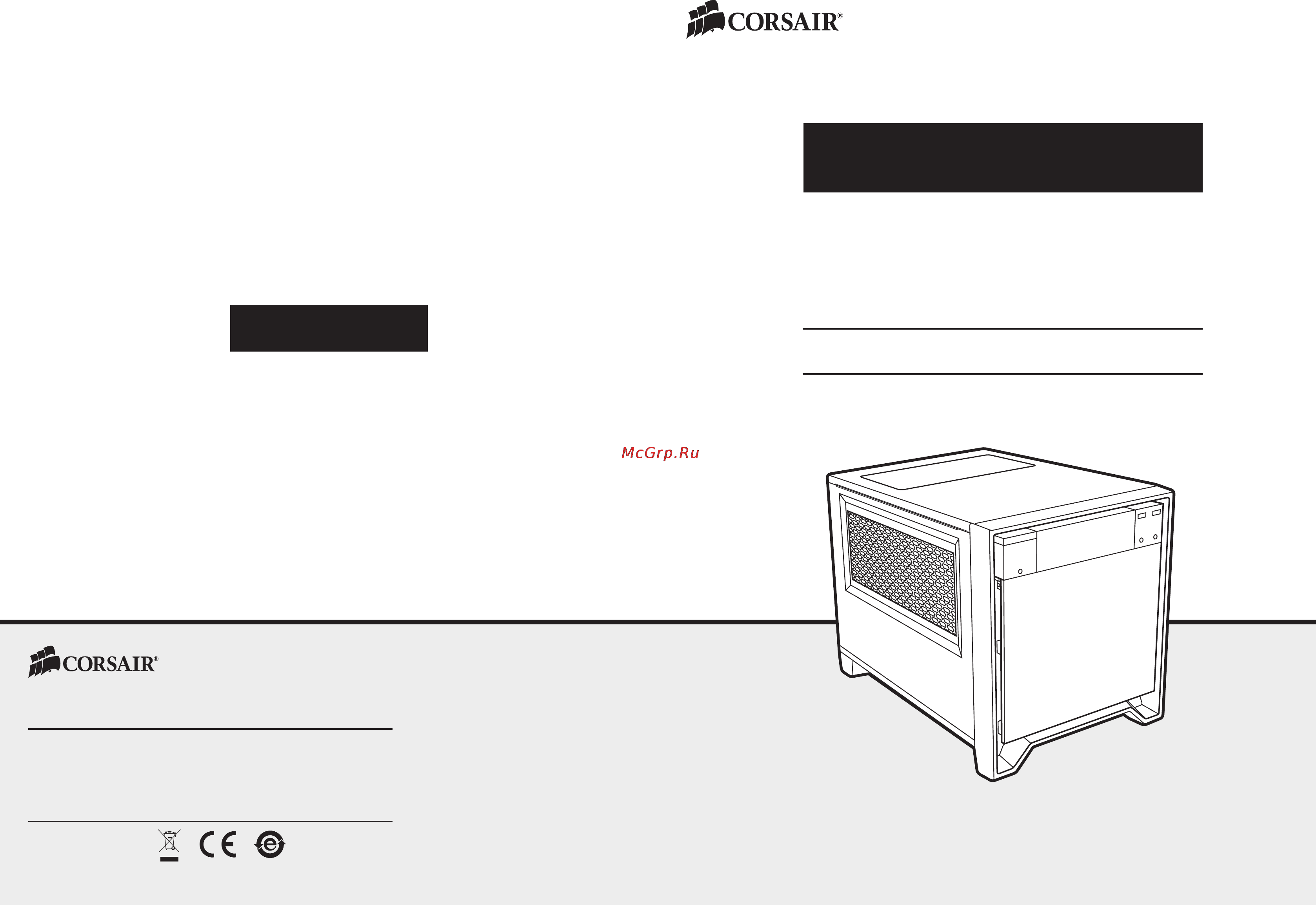 Corsair obsidian series 250d, cc-9011047-ww, w/o psu, black Инструкция по эксплуатации онлайн