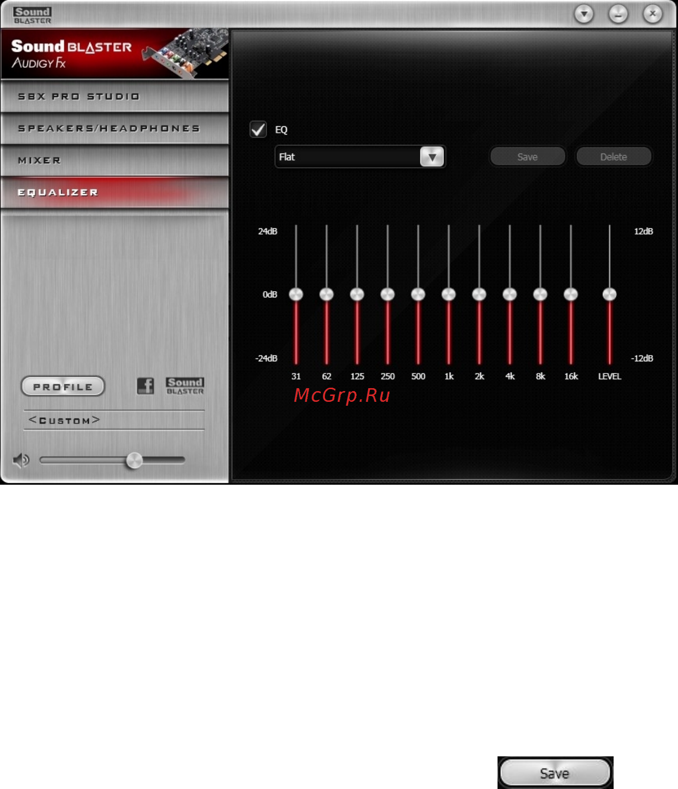 Creative sb audigy fx [22/27] Equalizer settings