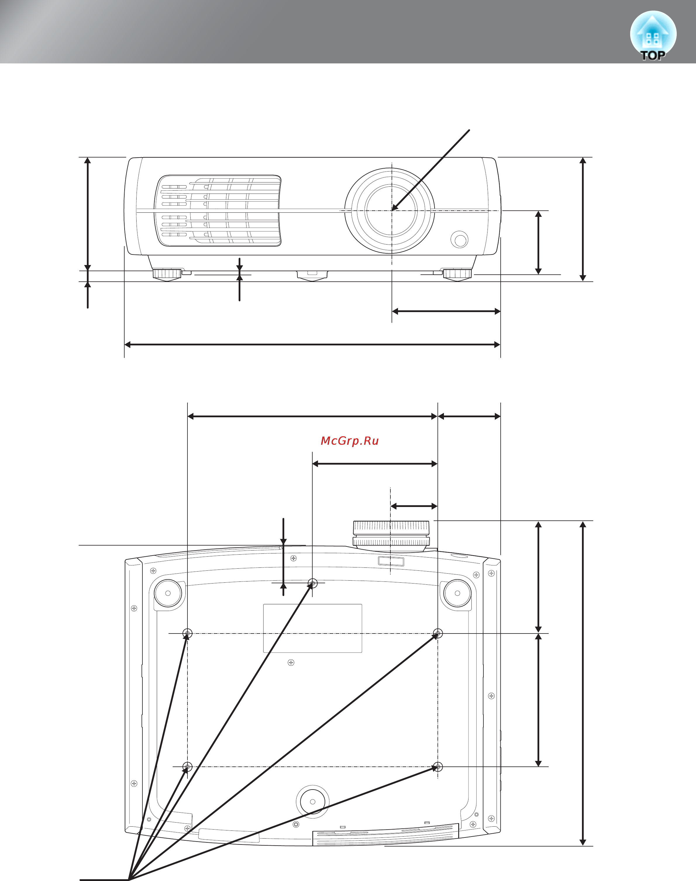 Epson EH-TW3000 [11/65] Габаритные размеры