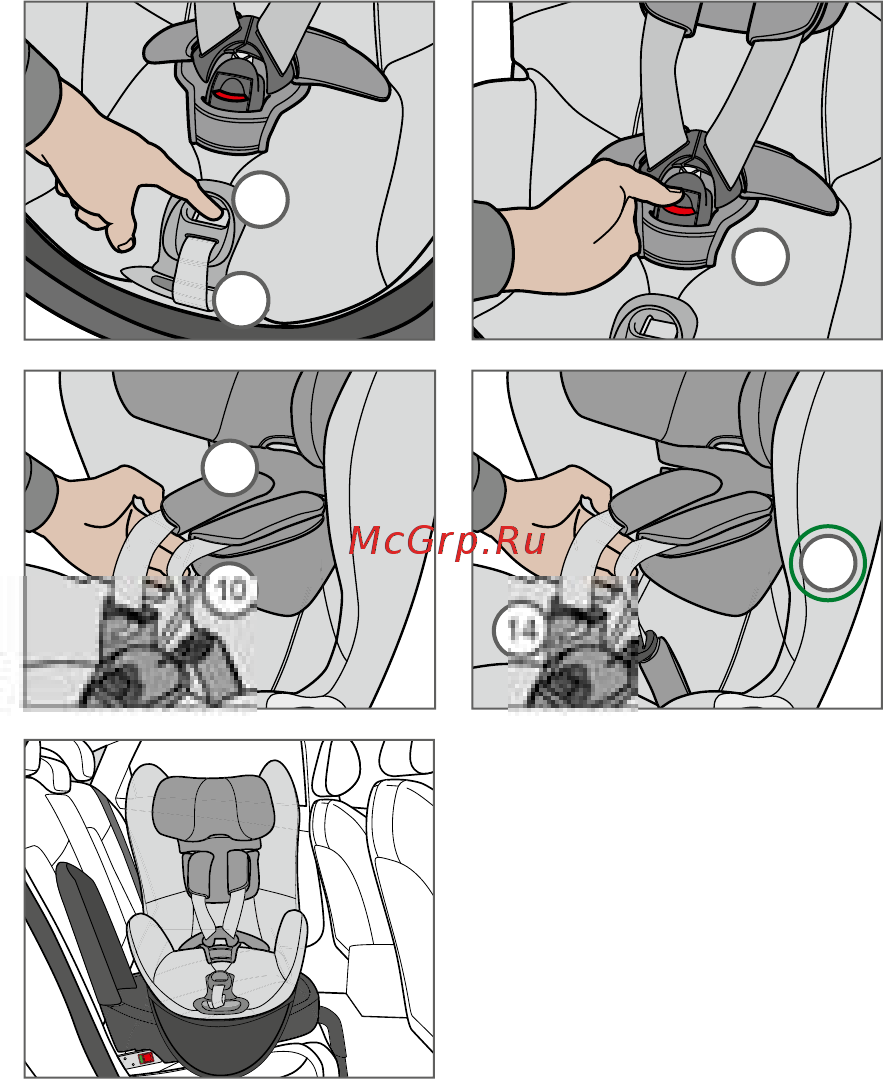 Cybex Sirona True Blue [65/120] Закрепление при помощи системы безопасности