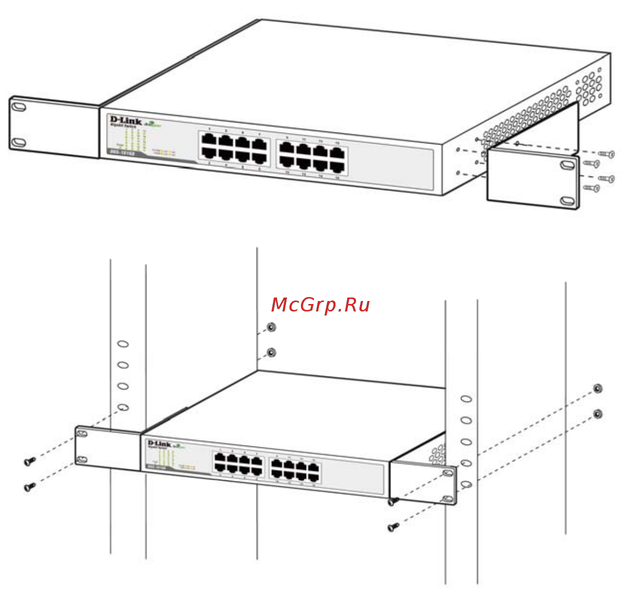 D-Link dgs-1024d/g [21/33] Mounting the switch on a rack