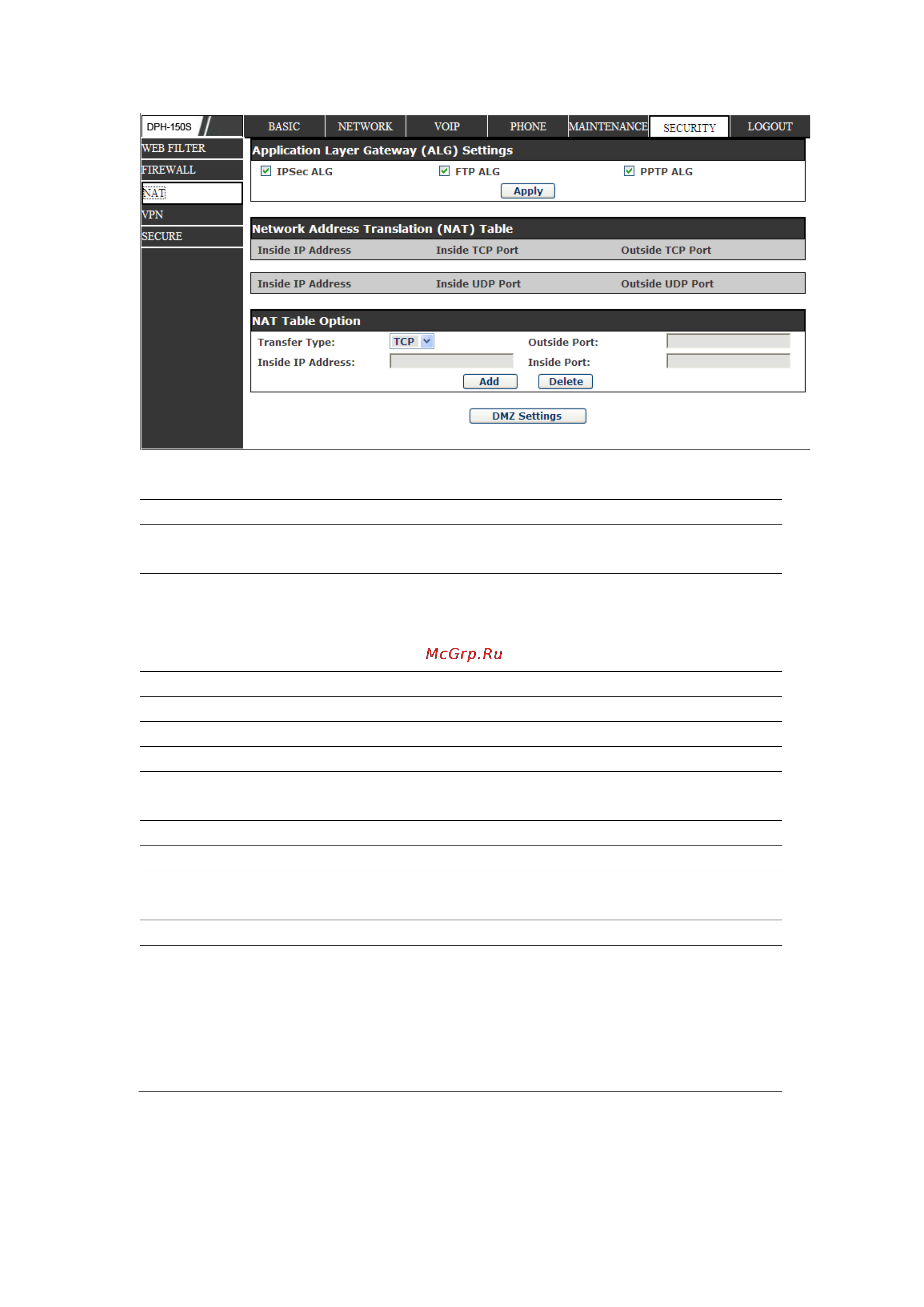 D-Link dph-150se/f4 [81/87] Nat configuration