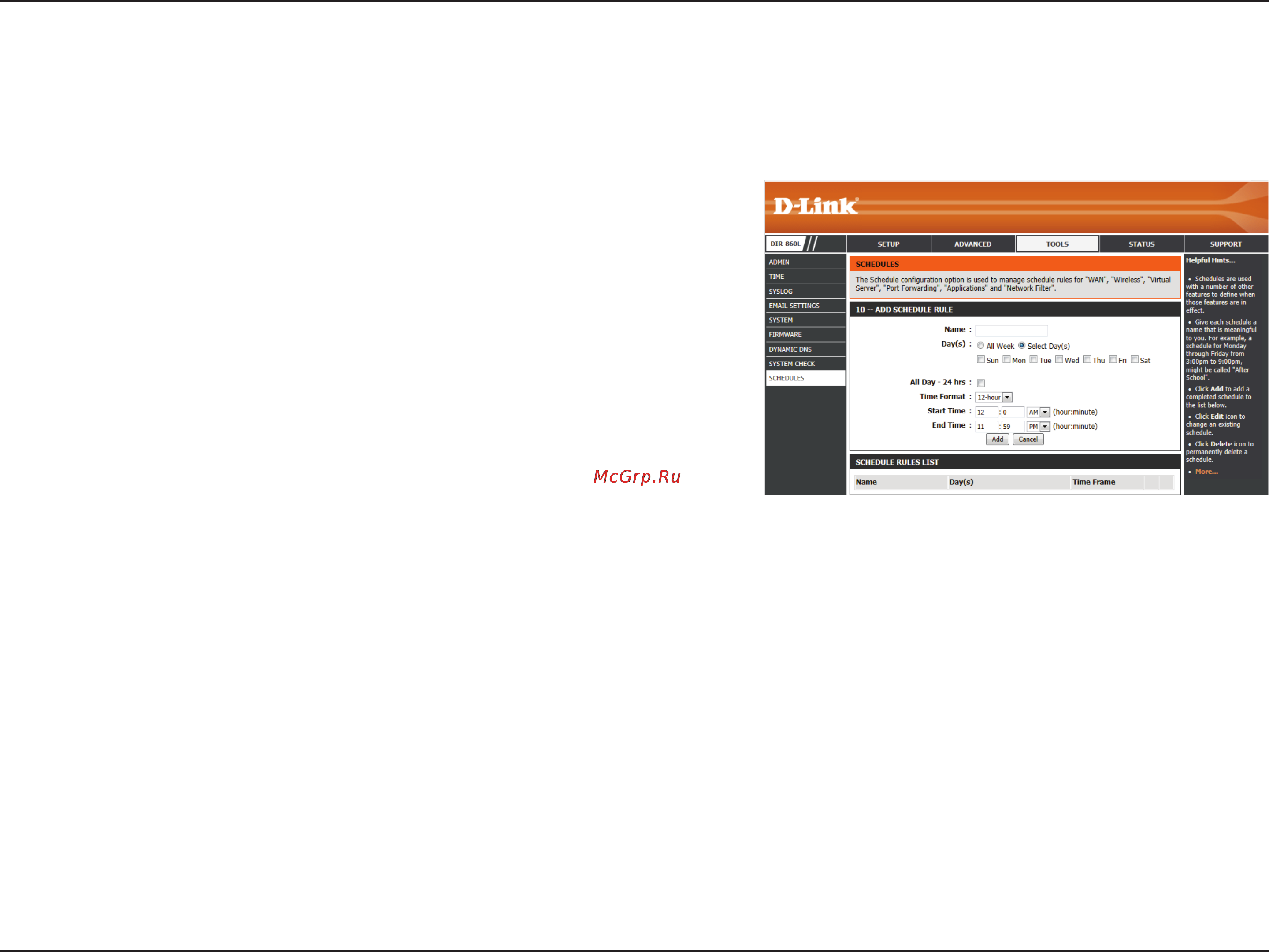 D-Link dir-860l/ru/a1a [104/143] Schedules