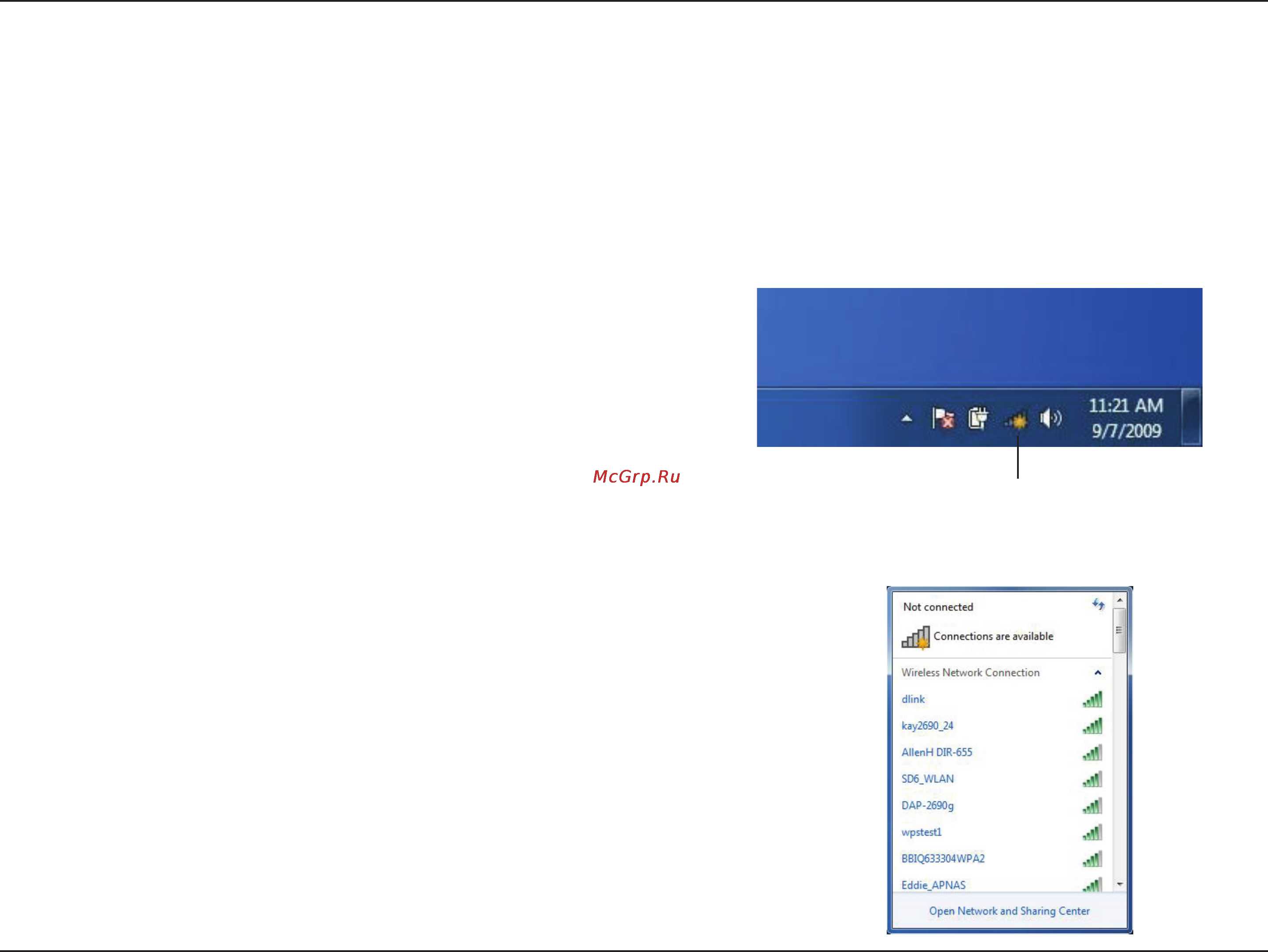 D-Link dir-860l/ru/a1a [117/143] Click on the wireless icon in your system tray lower right corner