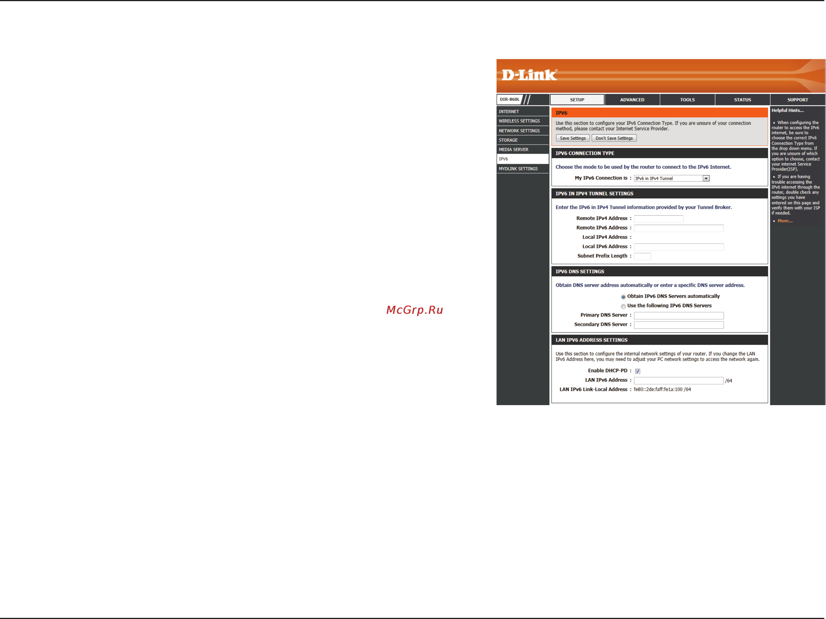 D-Link dir-860l/ru/a1a [68/143] Ipv6 in ipv4 tunnel