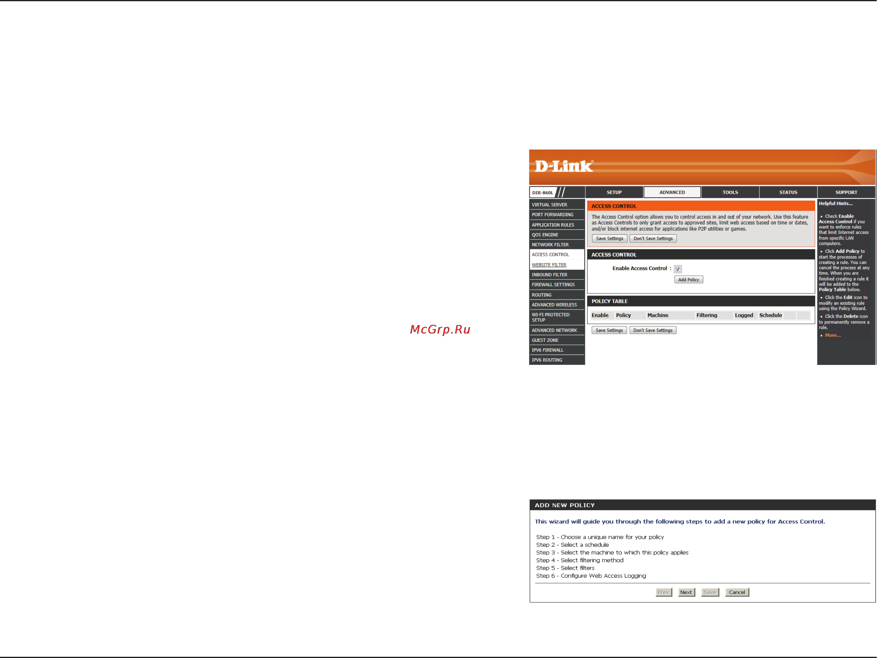 D-Link dir-860l/ru/a1a [81/143] Access control