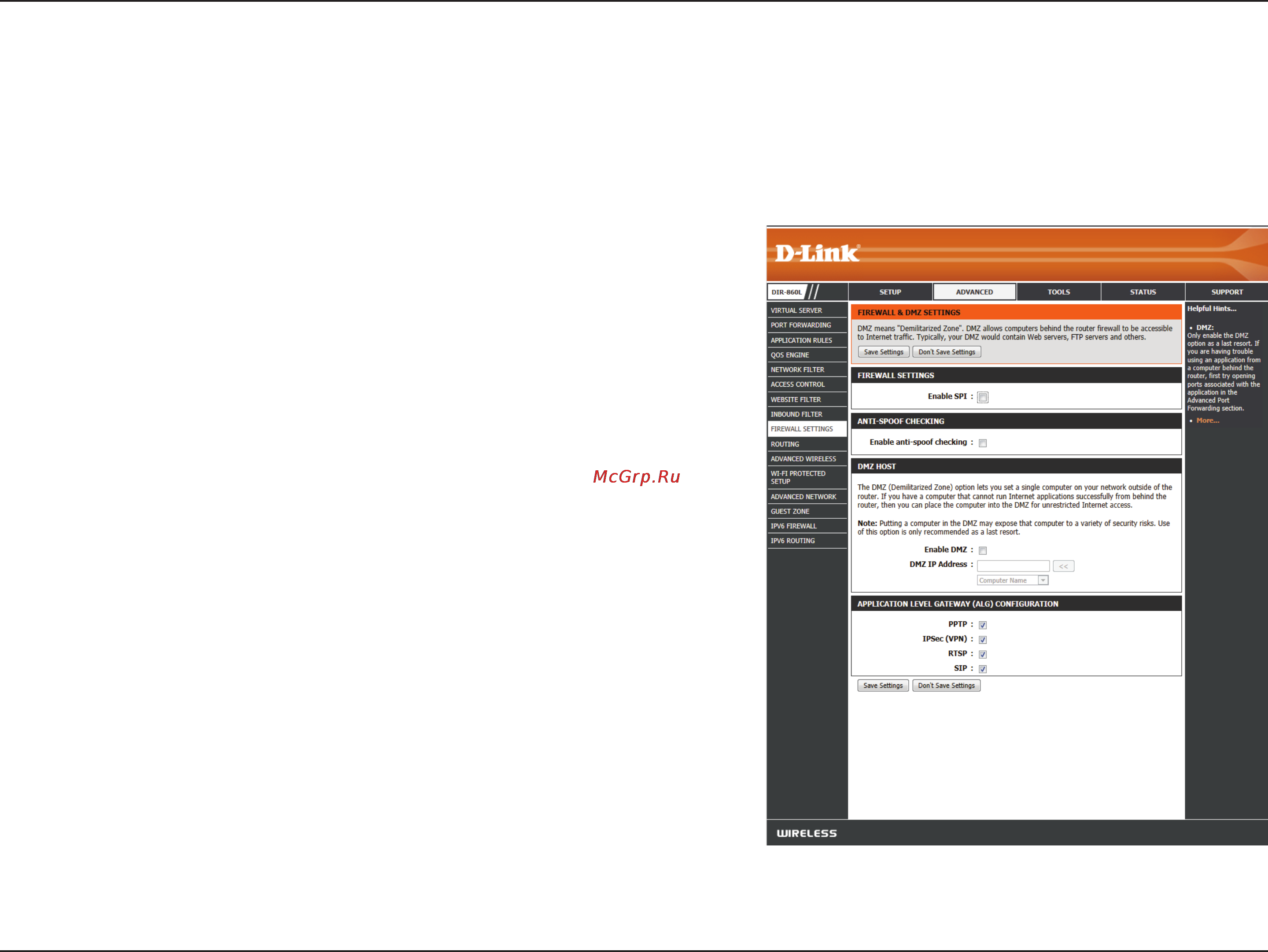 D-Link dir-860l/ru/a1a [86/143] Firewall settings