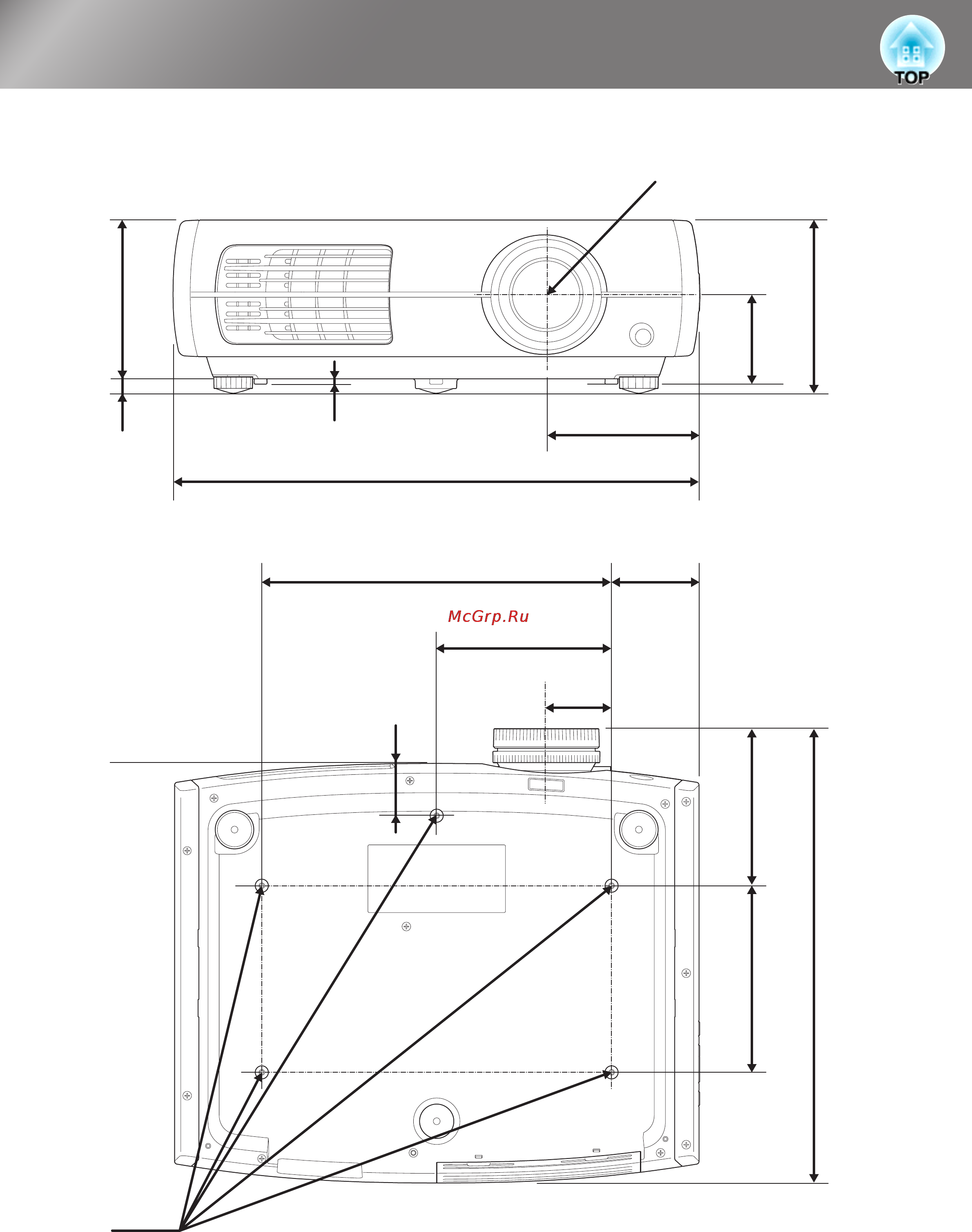 Epson EH-TW3800 [11/66] Габаритные размеры