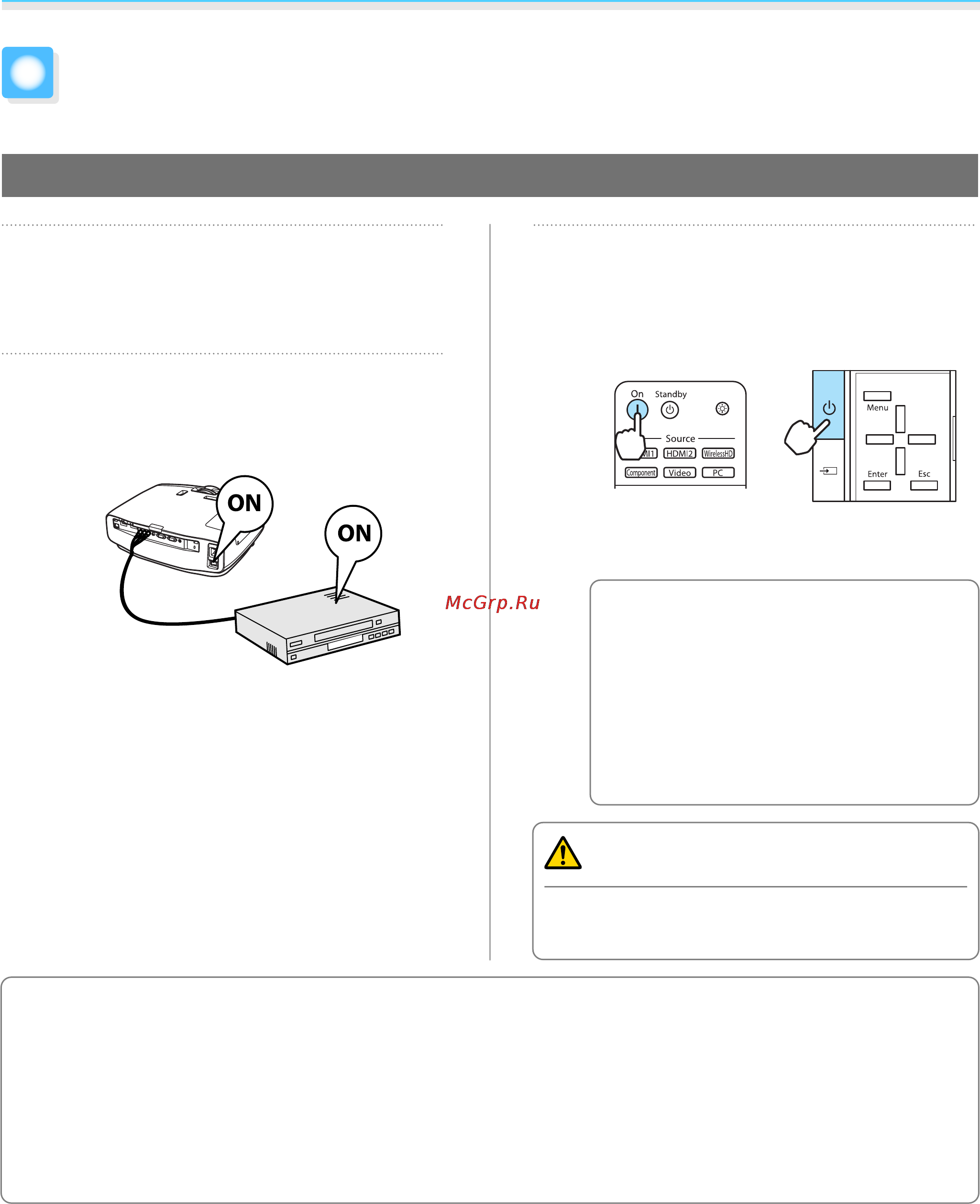Epson EH-TW9000 [26/105] Включение проектора и проецирование
