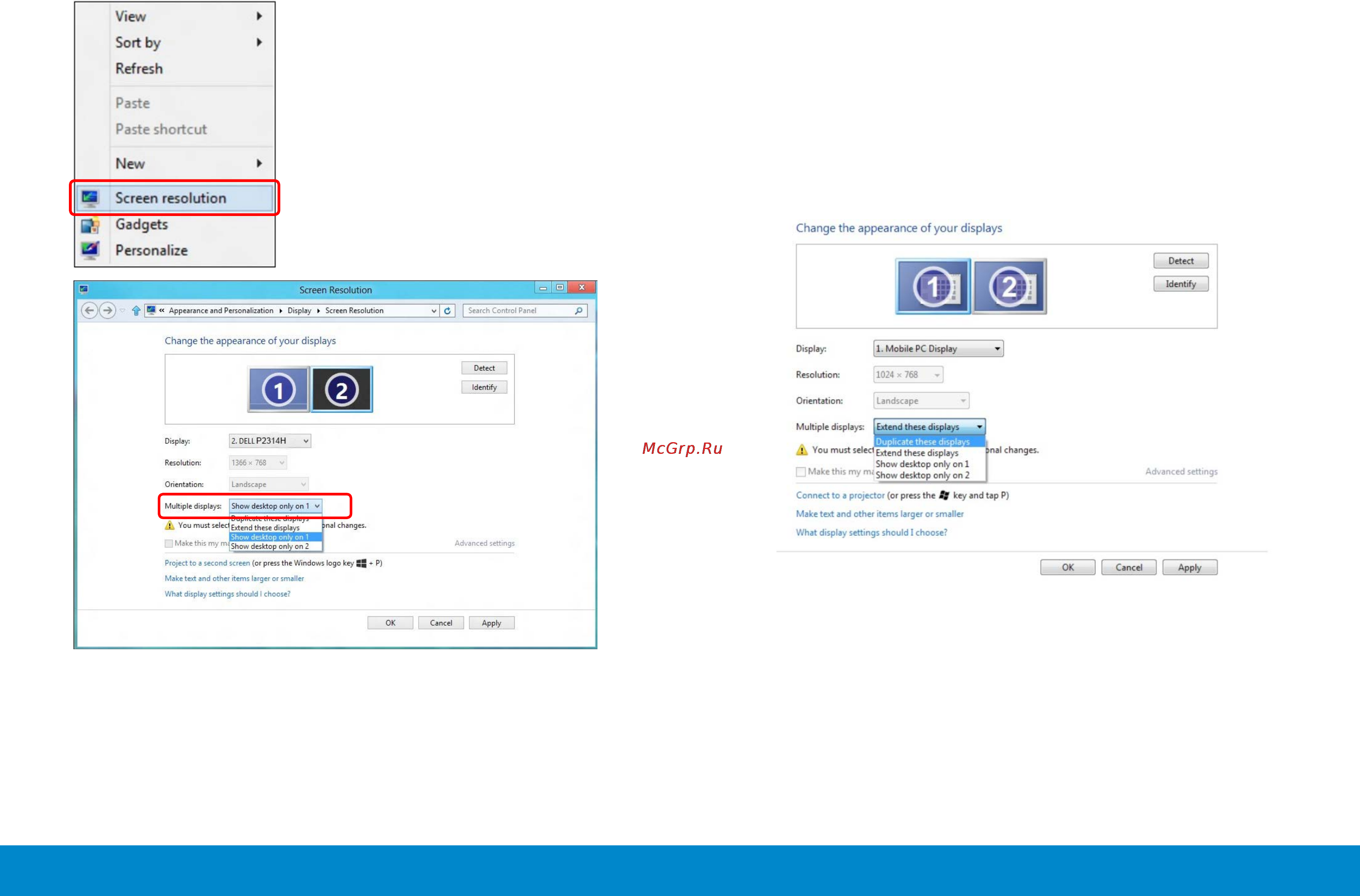 Dell p2314h [34/37] D setting display styles for multiple monitor