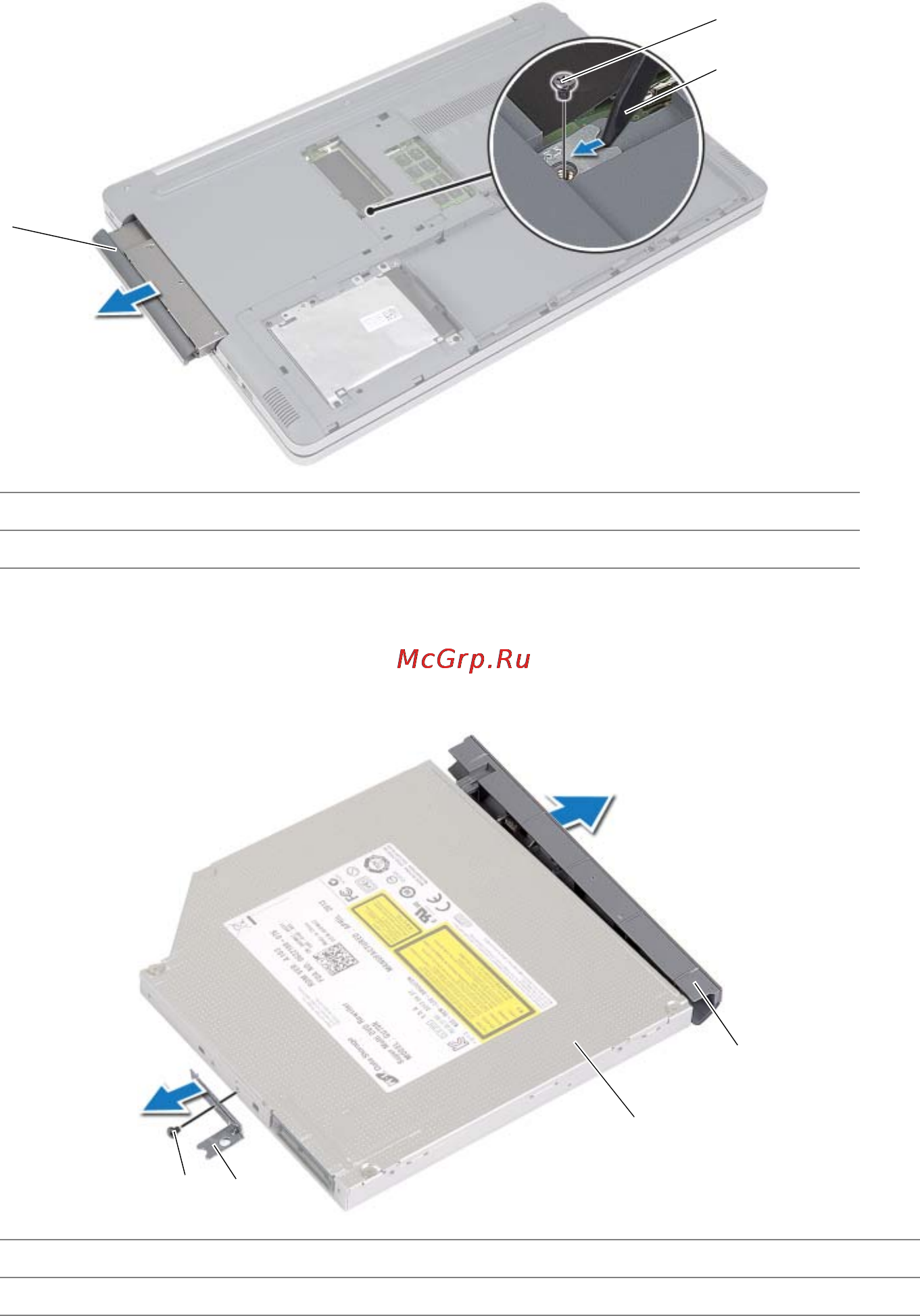 Dell inspiron 7737, 7737-7765 [17/61] Аккуратно подденьте лицевую панель оптического дисковода и снимите ее