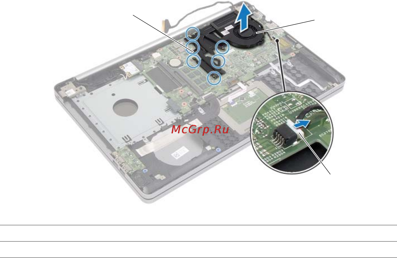 Dell inspiron 7737, 7737-3180 [35/61] Отключите кабель вентилятора от системной платы