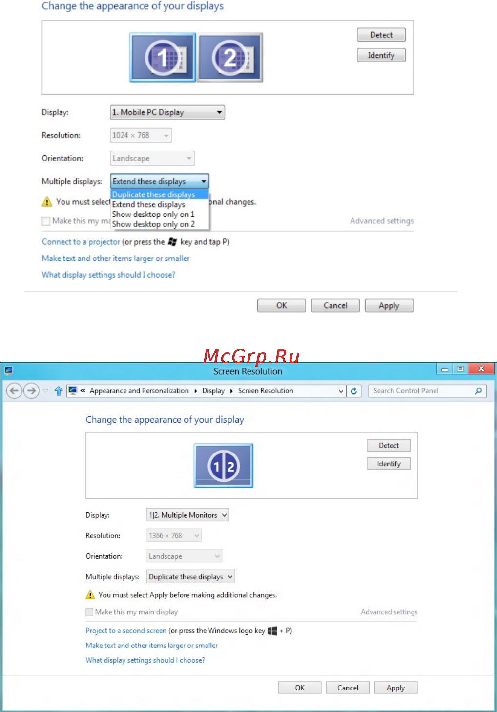 Dell p2314t [52/56] Режимы отображения при использовании нескольких мониторов