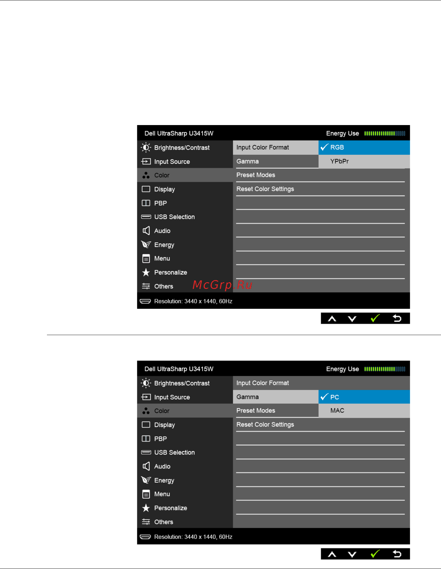 Dell ultrasharp u3415w [43/69] Input color format