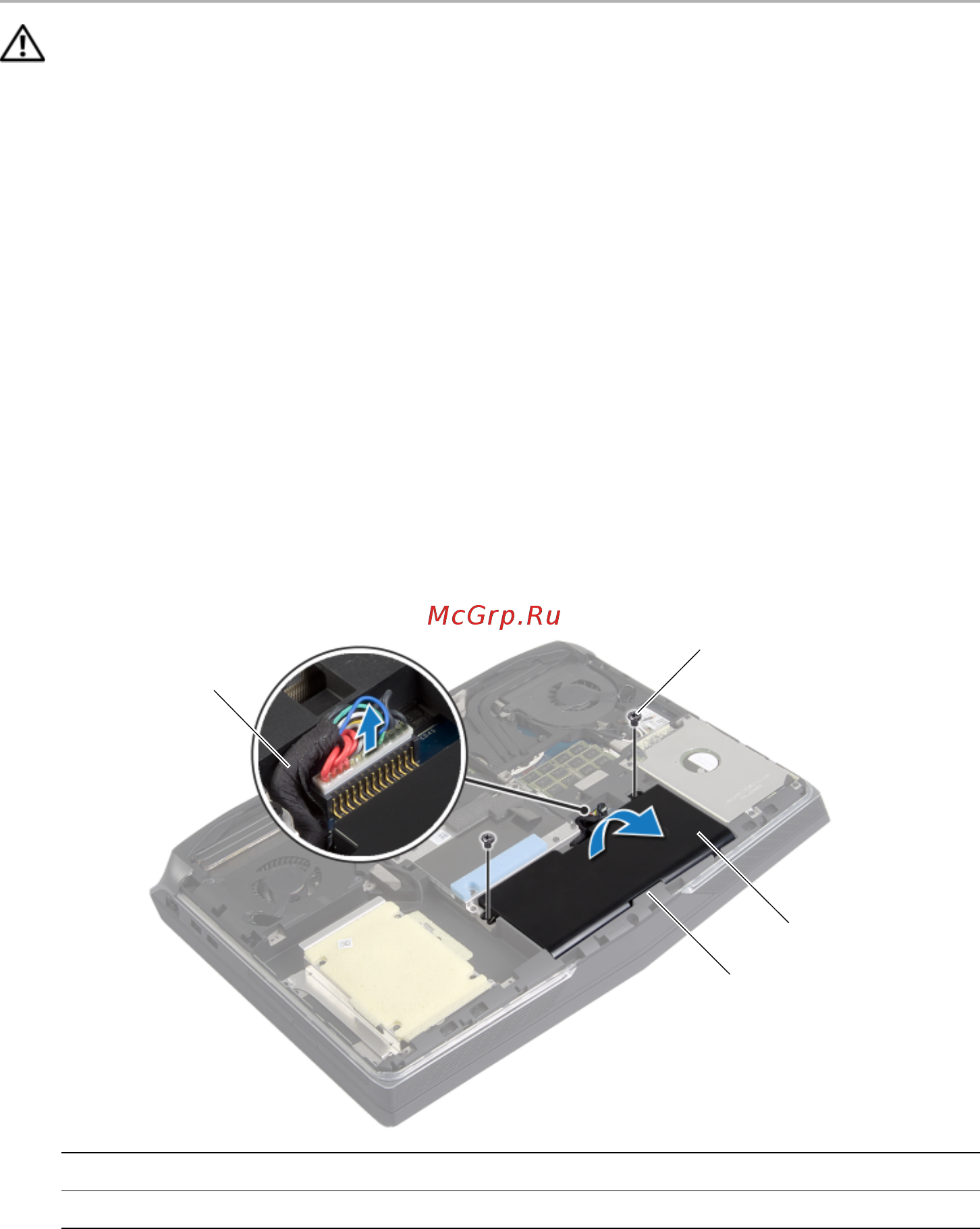 Dell alienware 17, a17-6519 [16/128] Removing the battery