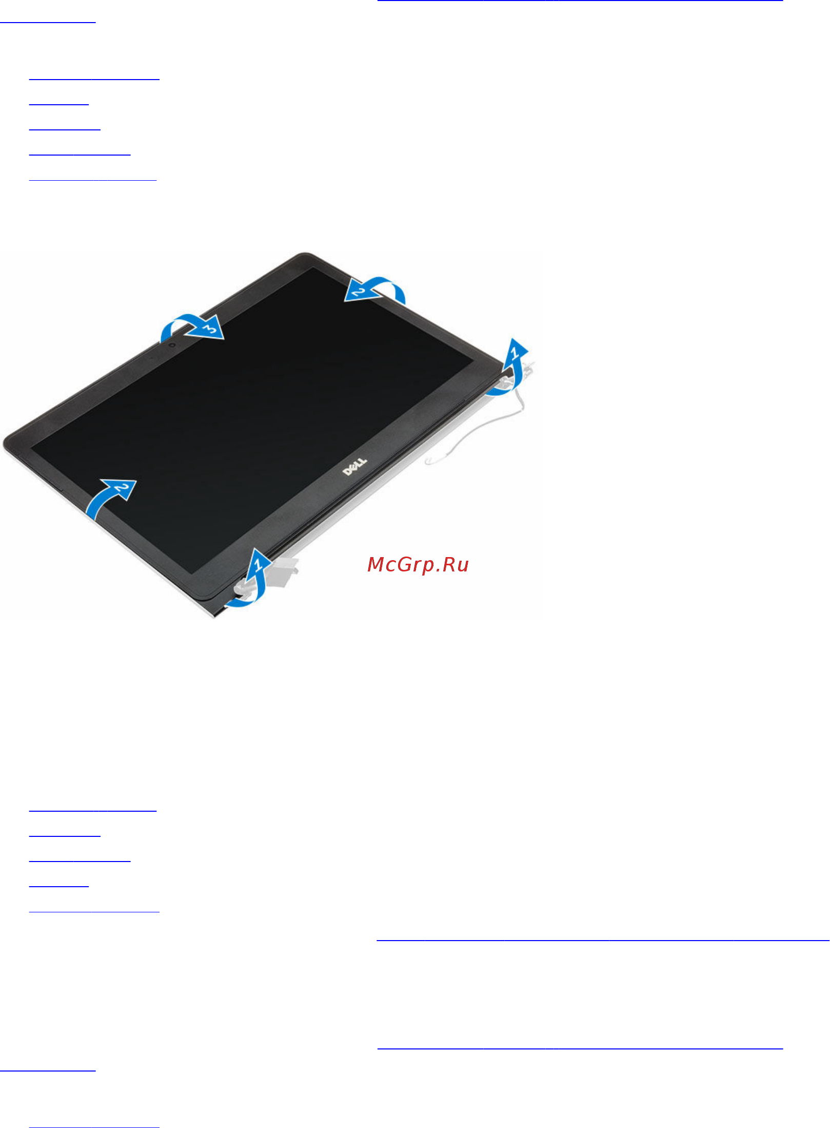 Dell Vostro 5459, 5459-9909 [18/36] Снятие лицевой панели дисплея