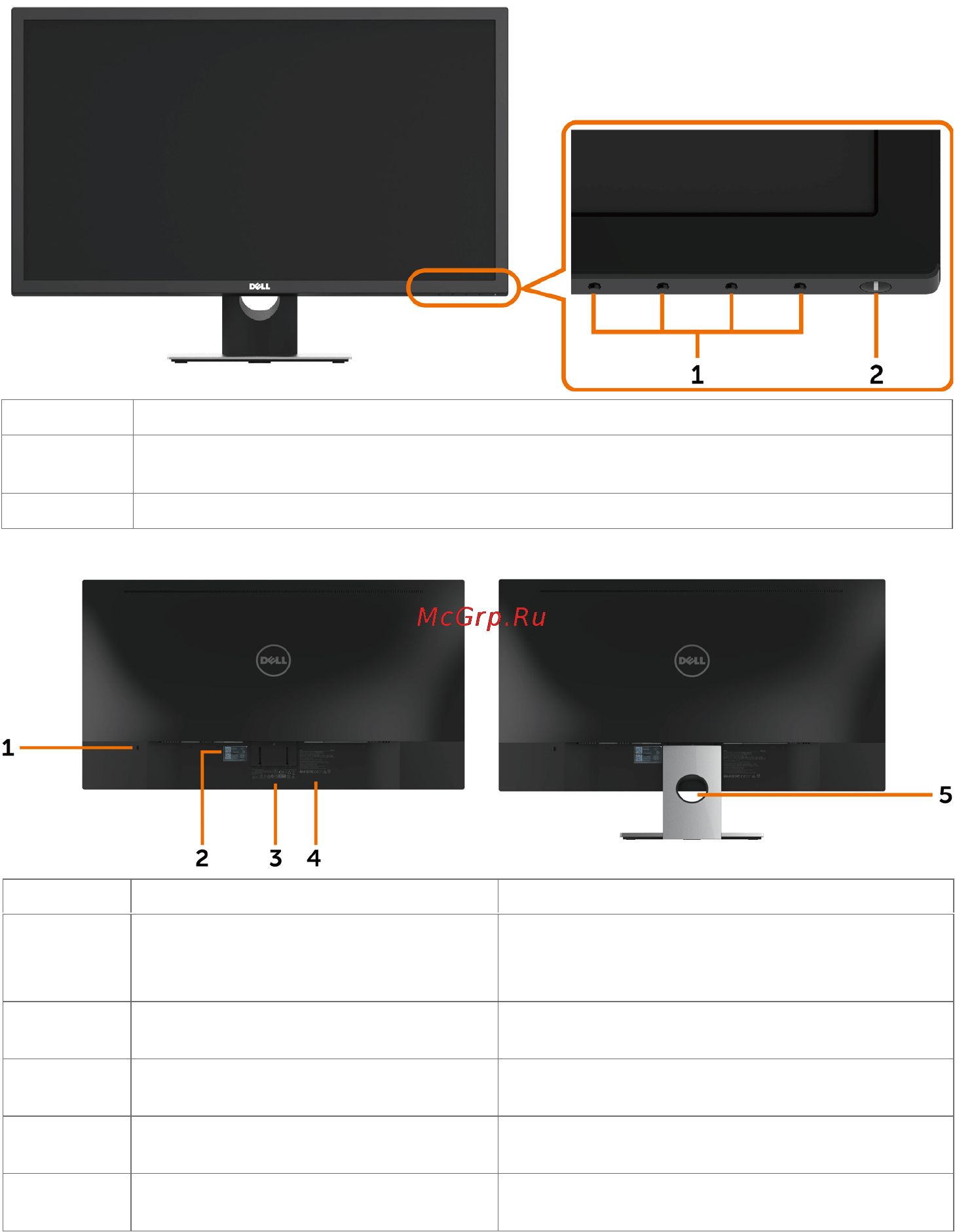 Dell s2817q [8/53] Компонентыи органы управления