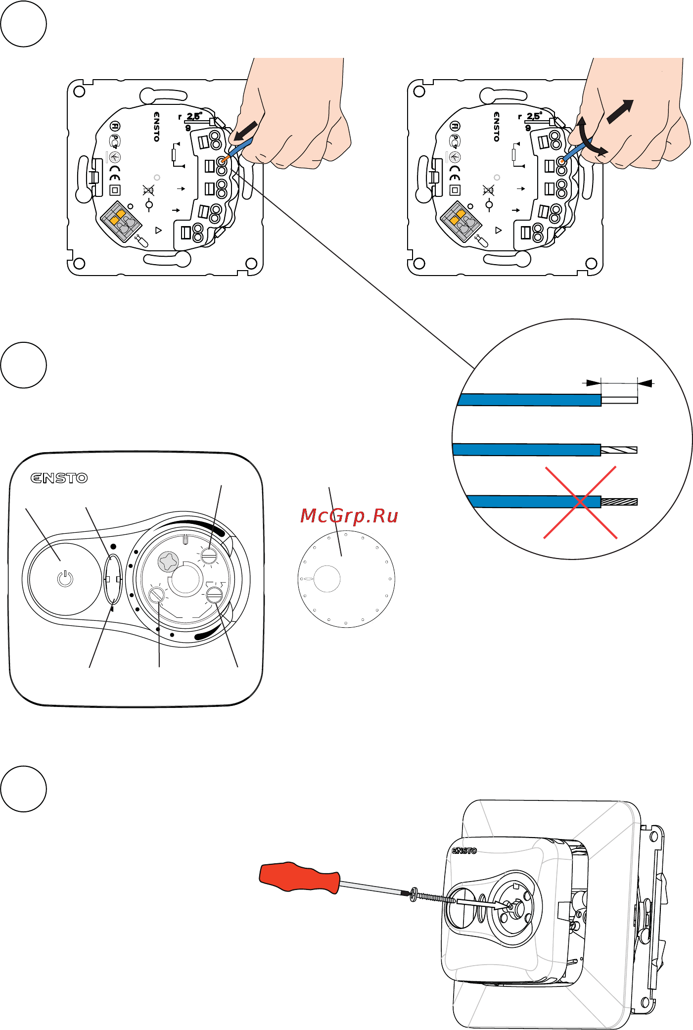 Ensto eco16frj, для теплого пола [3/24] Asentaminen ja irrottaminen assembling and disassembling