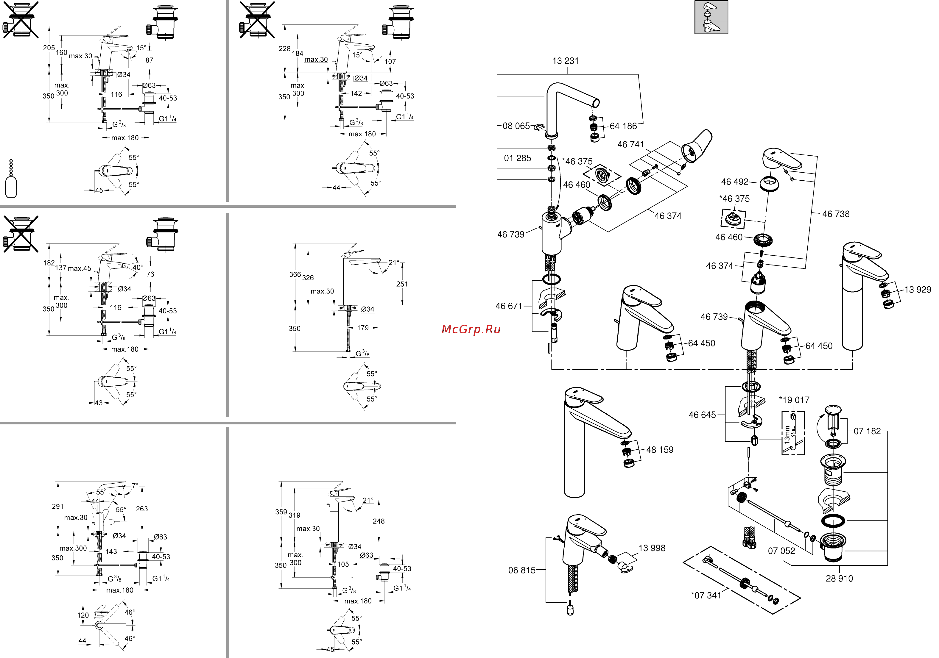 Grohe 33190002 eurodisc cosmopolitan Инструкция по эксплуатации онлайн [2/14] 153599