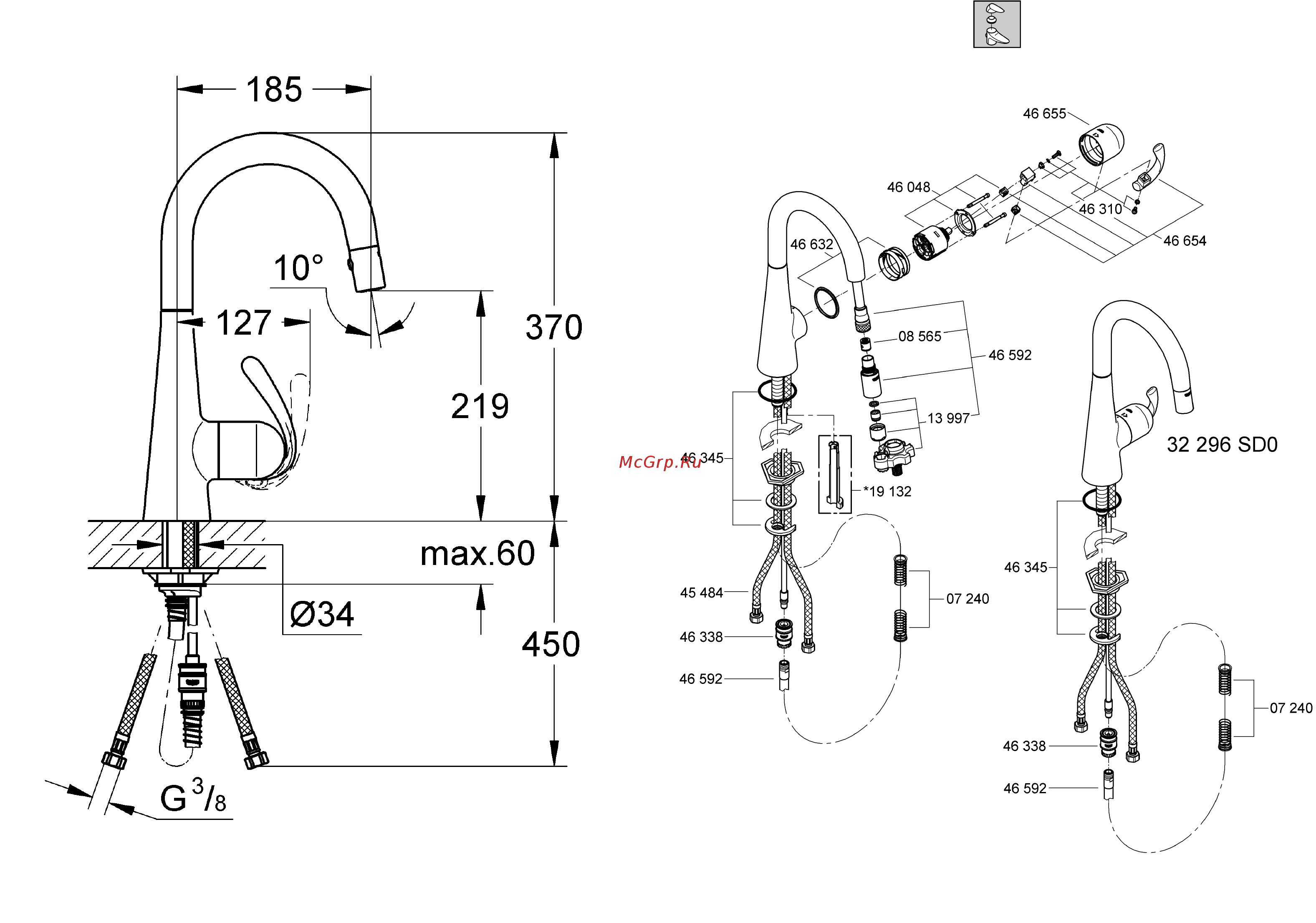 Grohe zedra 32296sd0 Инструкция по эксплуатации онлайн [2/18] 153773