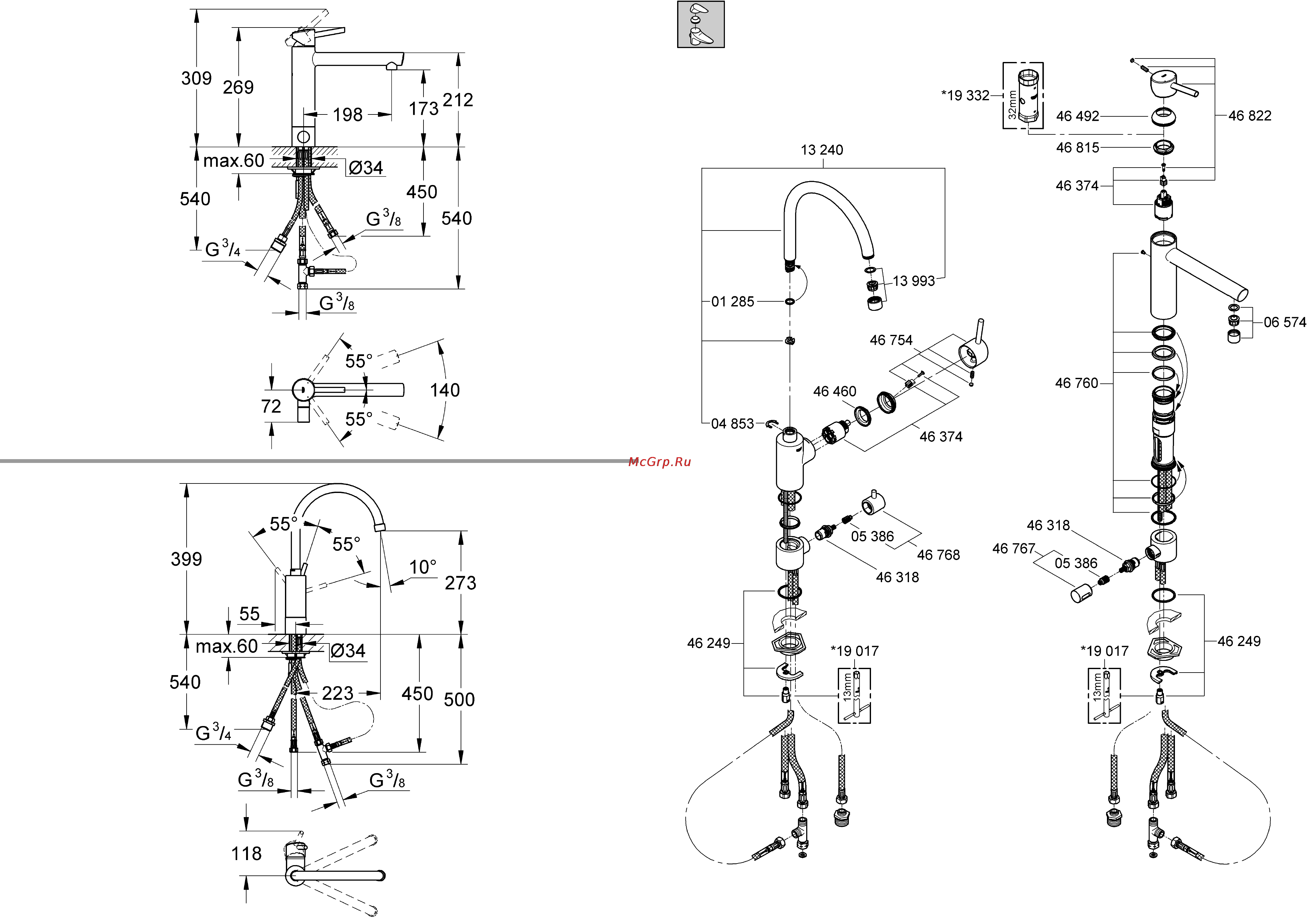Grohe concetto 32666001 Инструкция по эксплуатации онлайн [2/14] 153757
