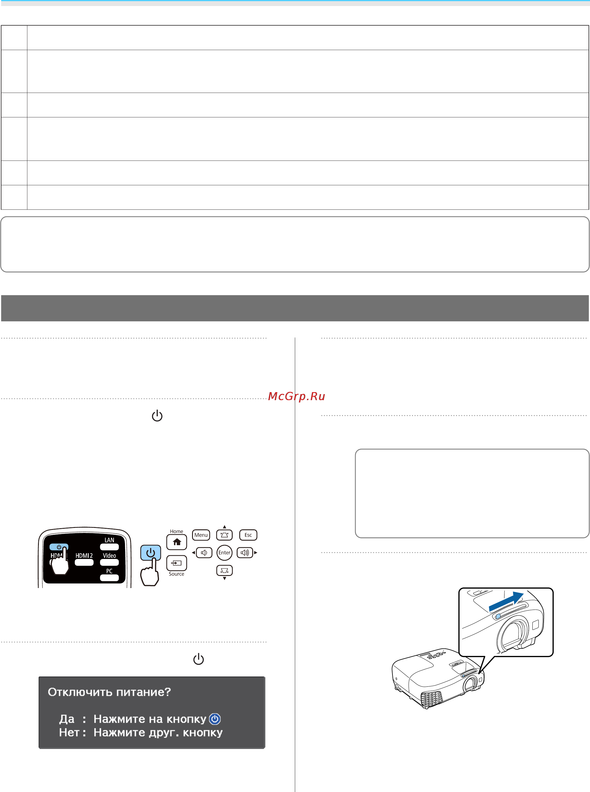 Epson EH-TW5210 [29/119] Выключите подключенное оборудование