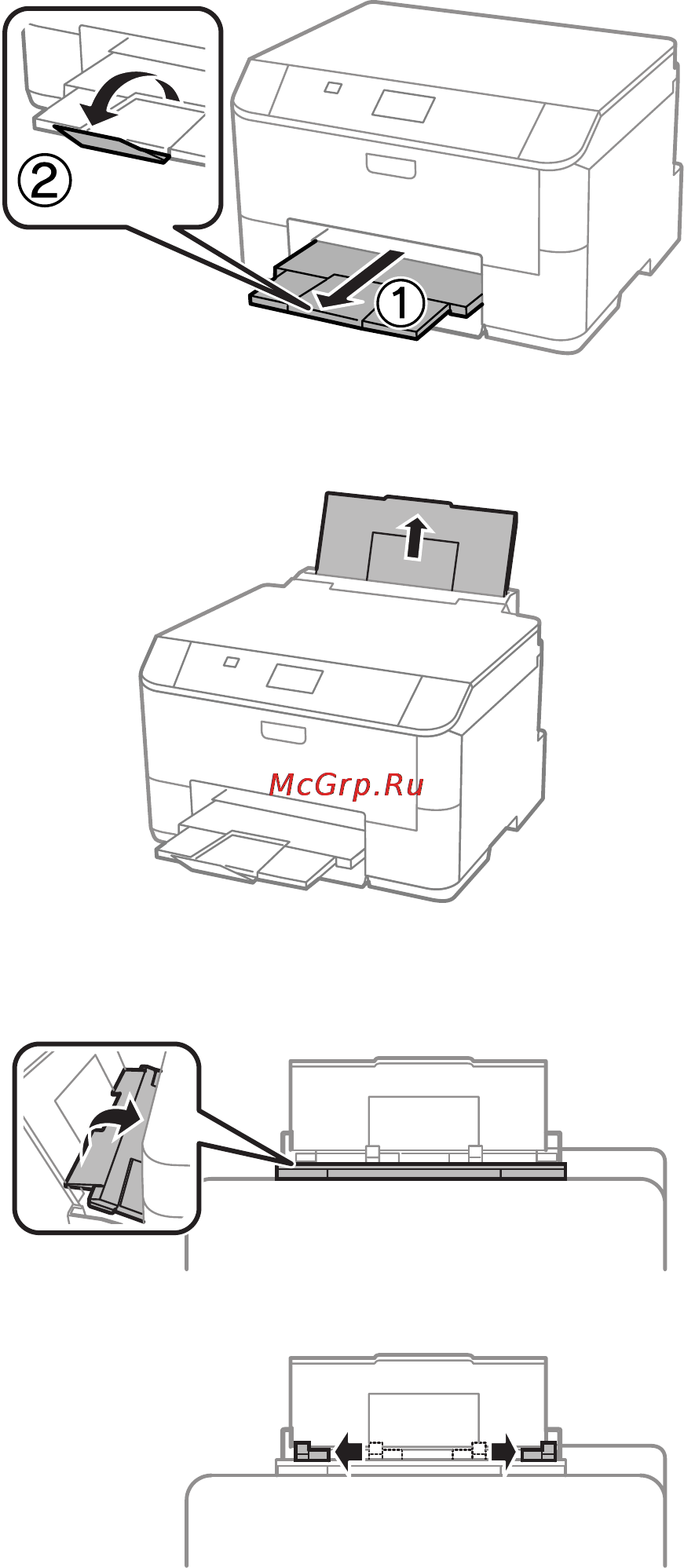 Epson WorkForce Pro WF-5110DW [26/134] Загрузка бумаги и конвертов в заднее устройство подачи бумаги