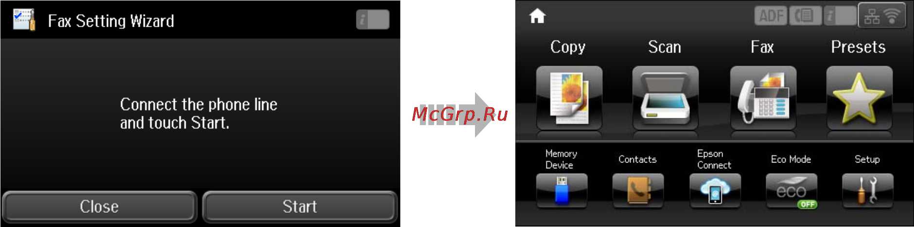Epson WorkForce Pro WF-5620DWF [9/9] Выбор параметров факса