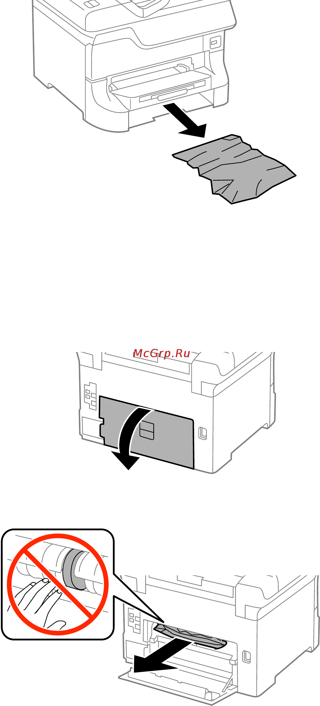 Epson WorkForce Pro WF-8590DWF [171/227] Извлечение застрявшей бумаги из задняя крышка 1 d1 и задняя крышка 2 d2
