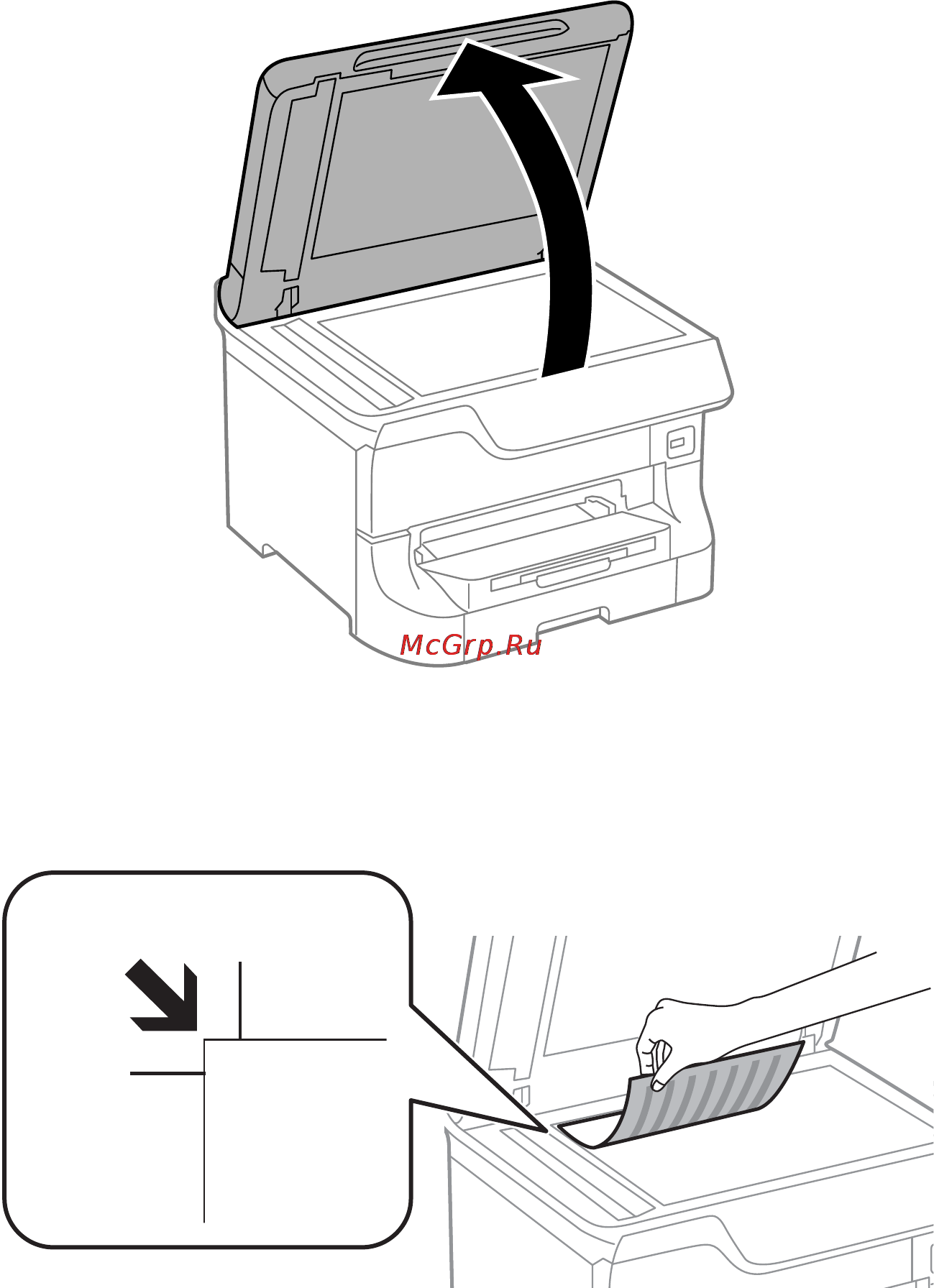 Epson WorkForce Pro WF-8590DWF [59/227] Поднимите крышку сканера