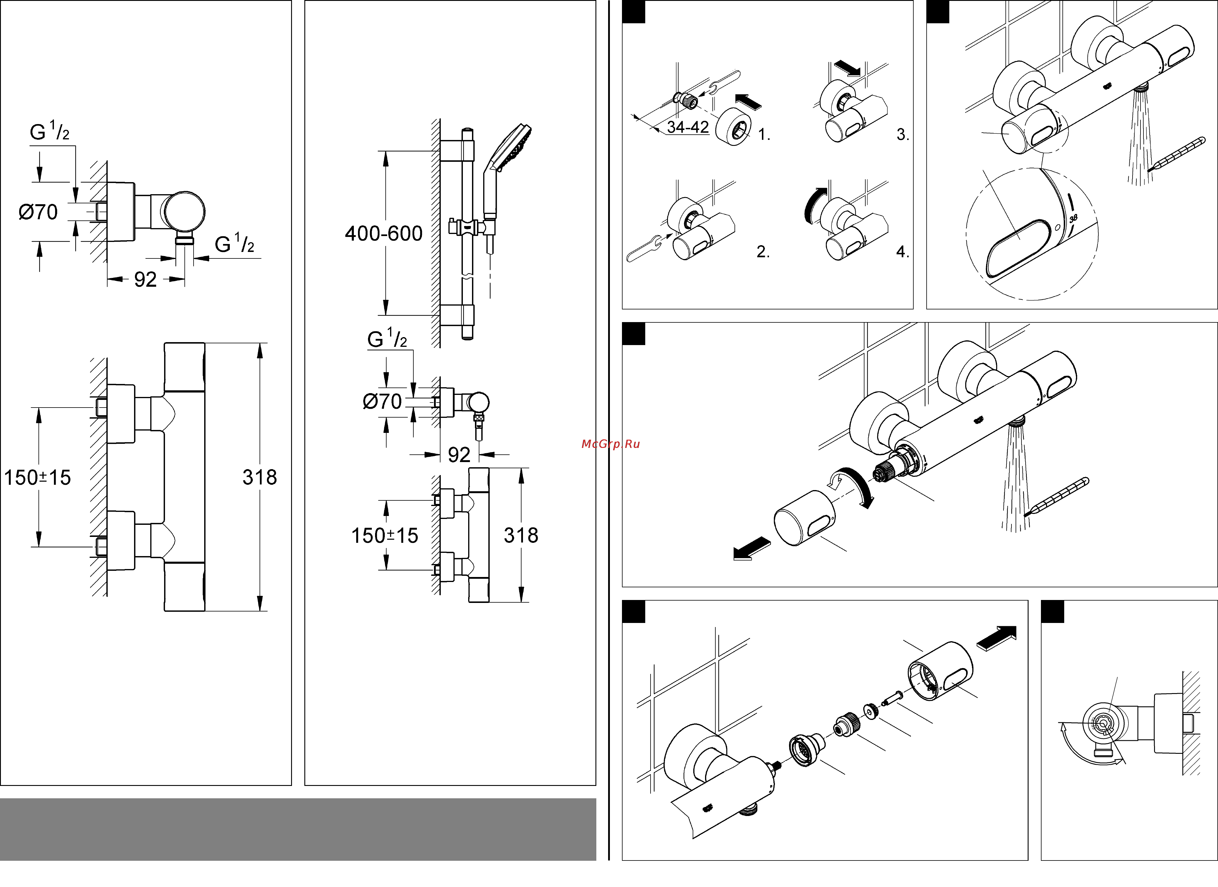 Grohe grohtherm 3000 cosmopolitan 34275000 [2/36] Bitte diese anleitung an den benutzer der armatur weitergeben