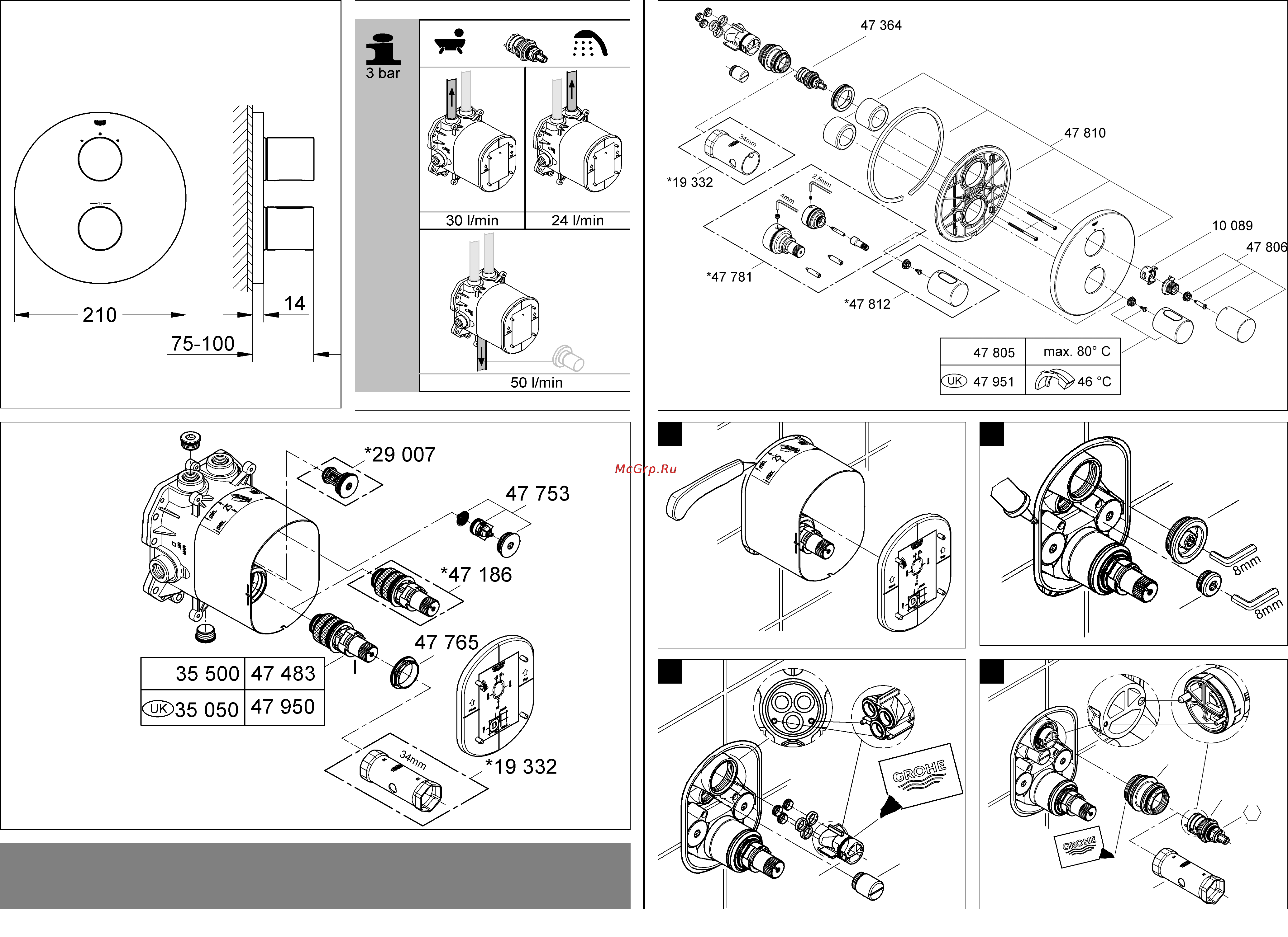 Grohe grohtherm 3000 cosmopolitan 19468000 [2/32] Bitte diese anleitung an den benutzer der armatur weitergeben