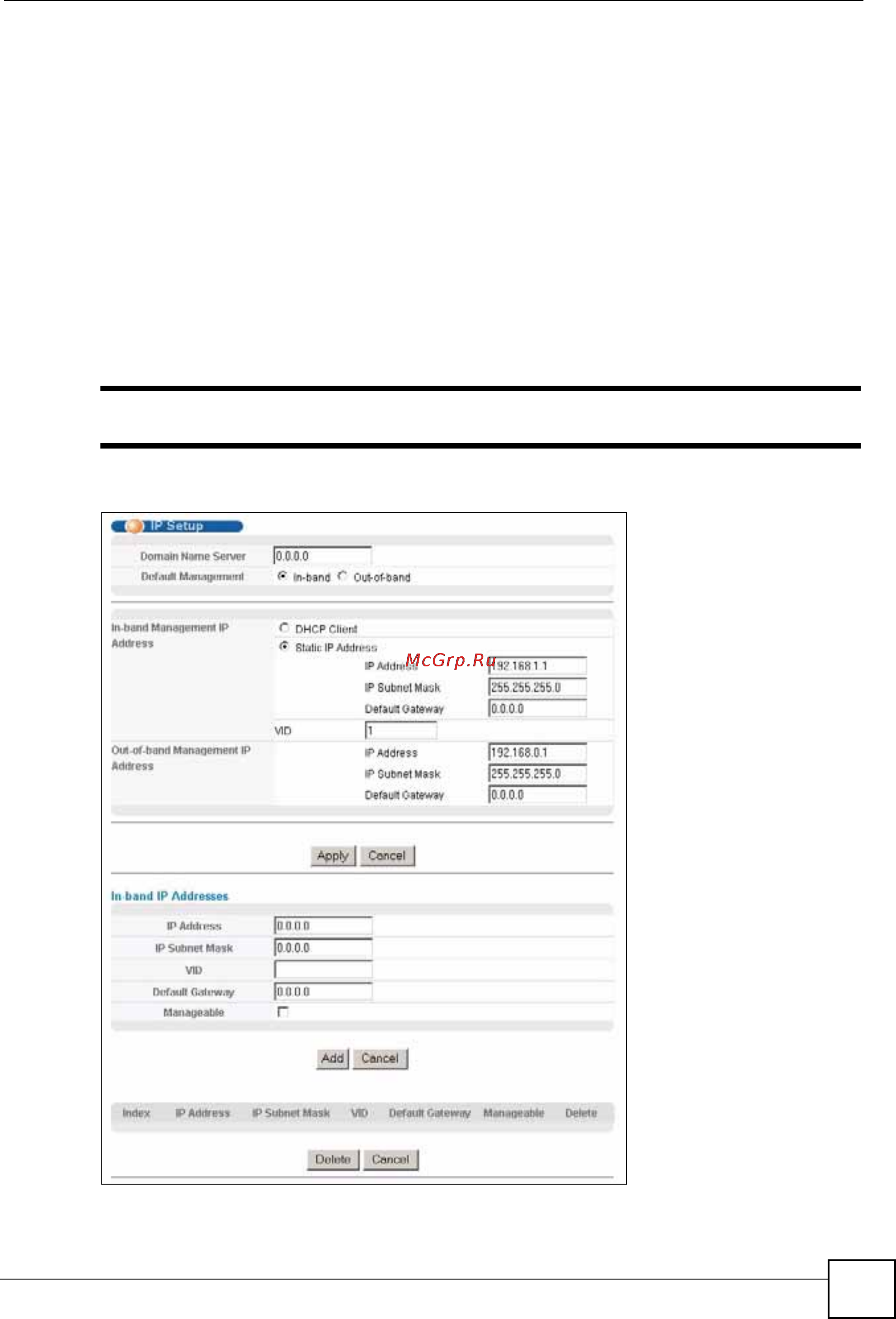 Zyxel ES-3124F [85/394] Настройки протокола ip