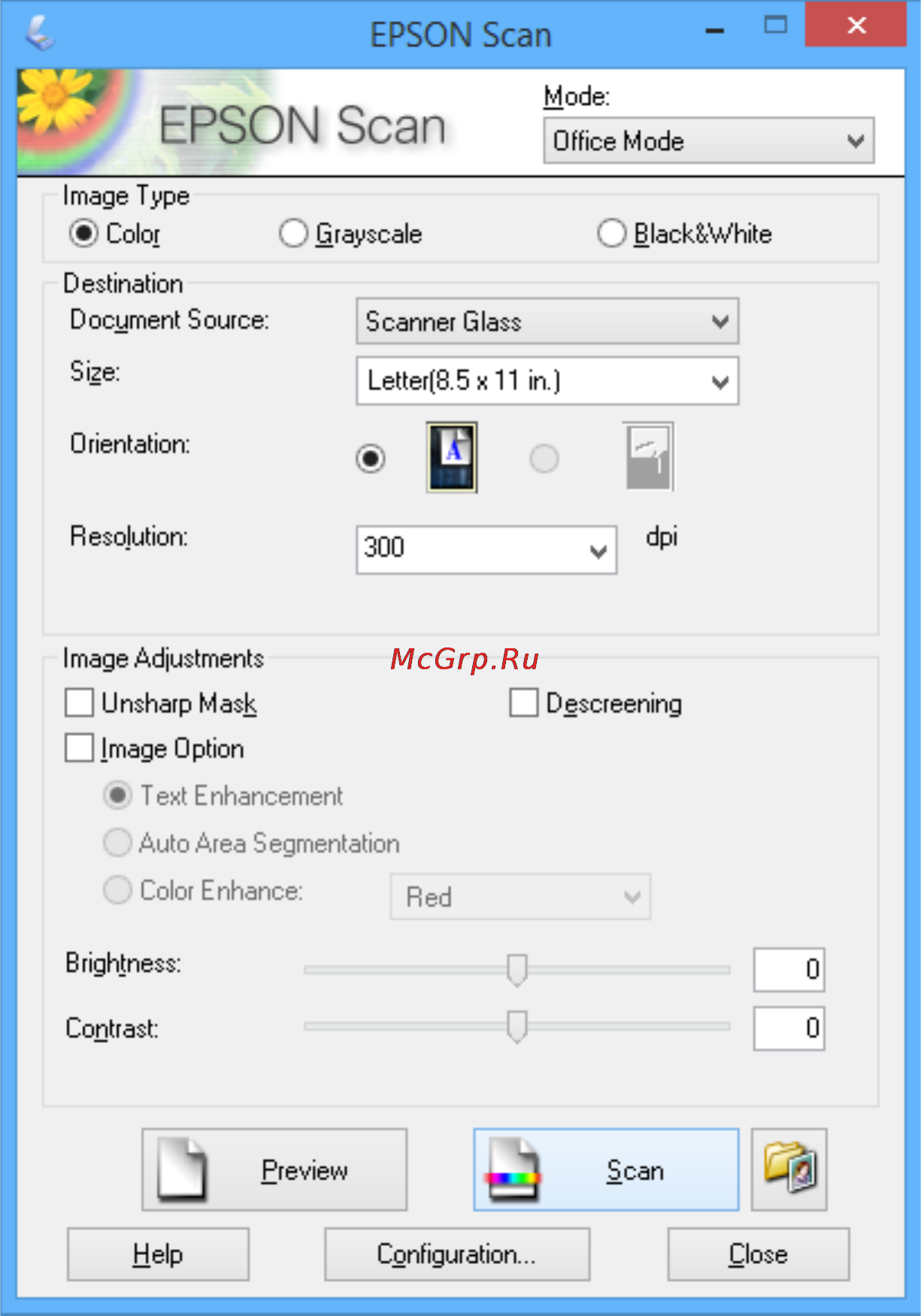 Epson Expression Home XP-423 [61/125] Сканирование при указанных размерах офисный режим
