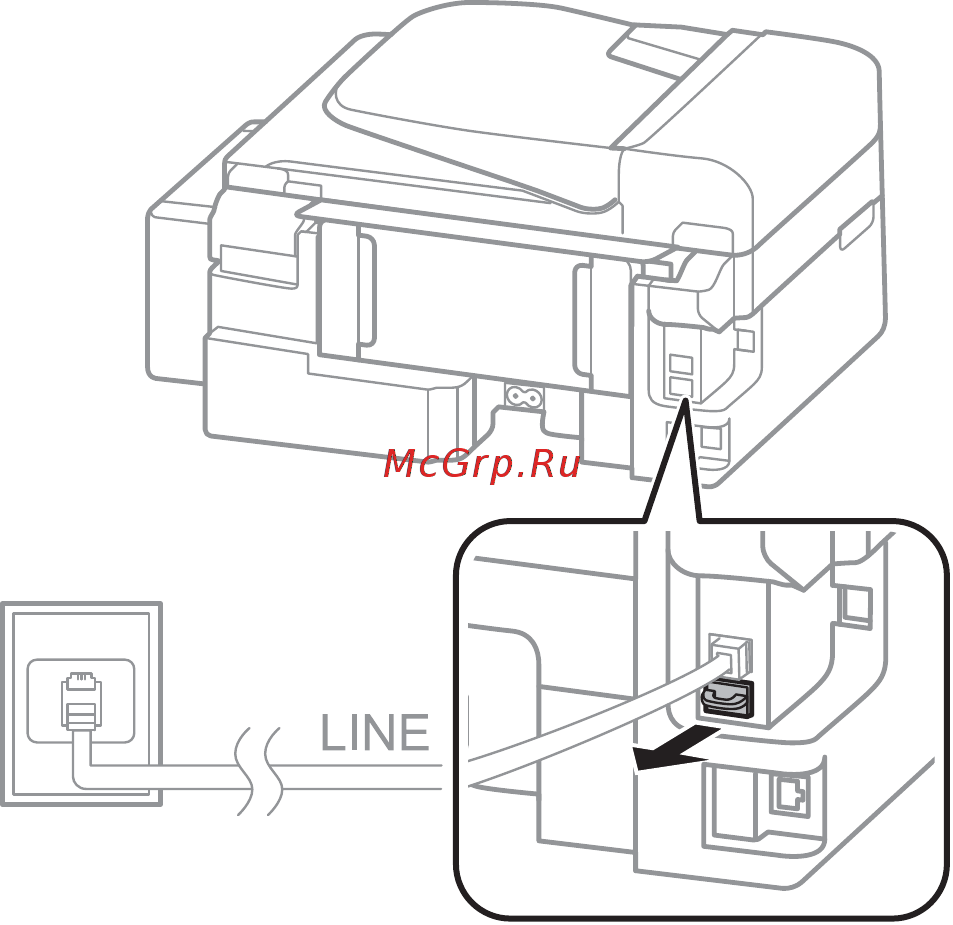 Epson L566 [70/144] Подключение телефонного аппарата к принтеру