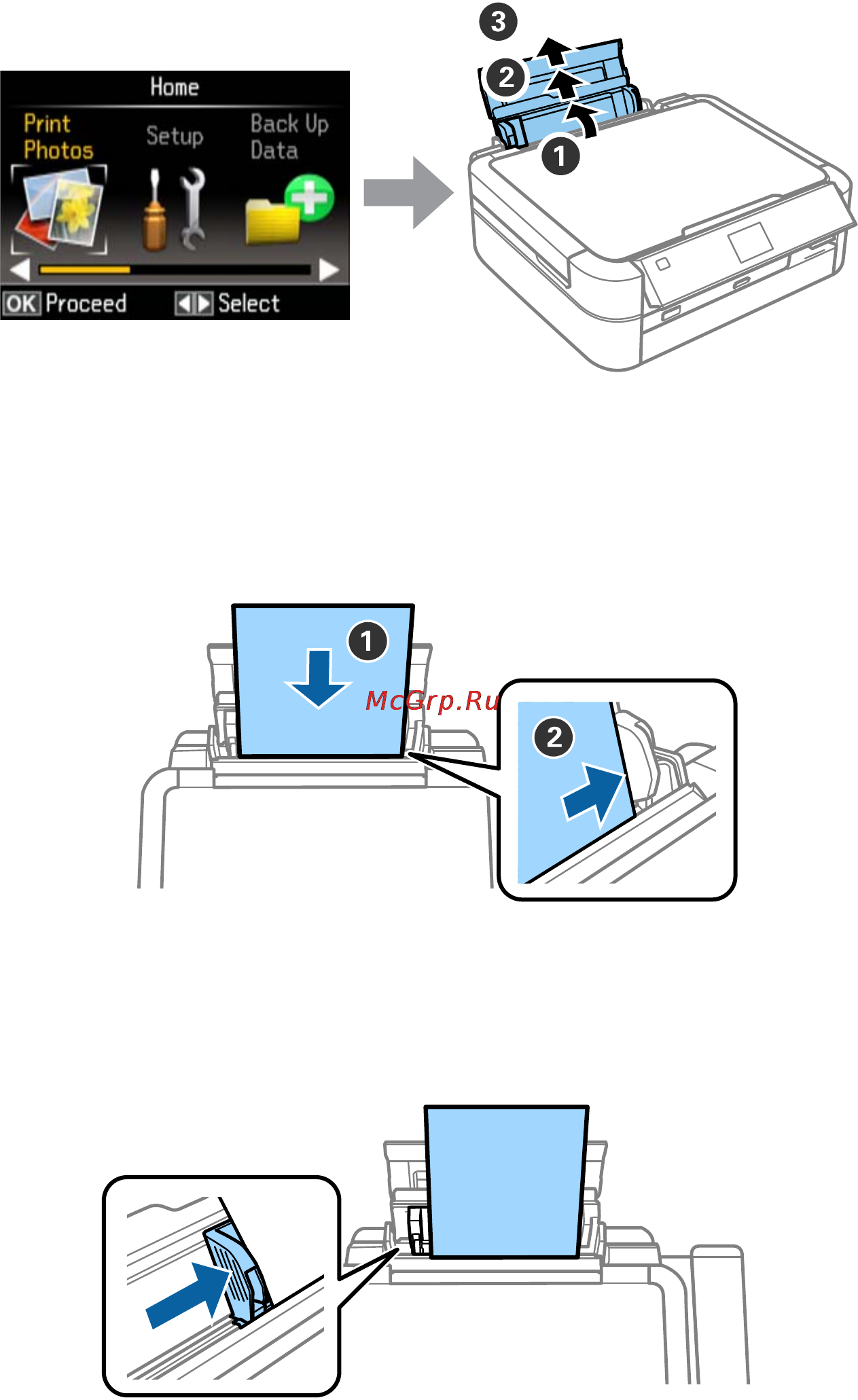 Epson L810 [9/11] Загрузка бумаги