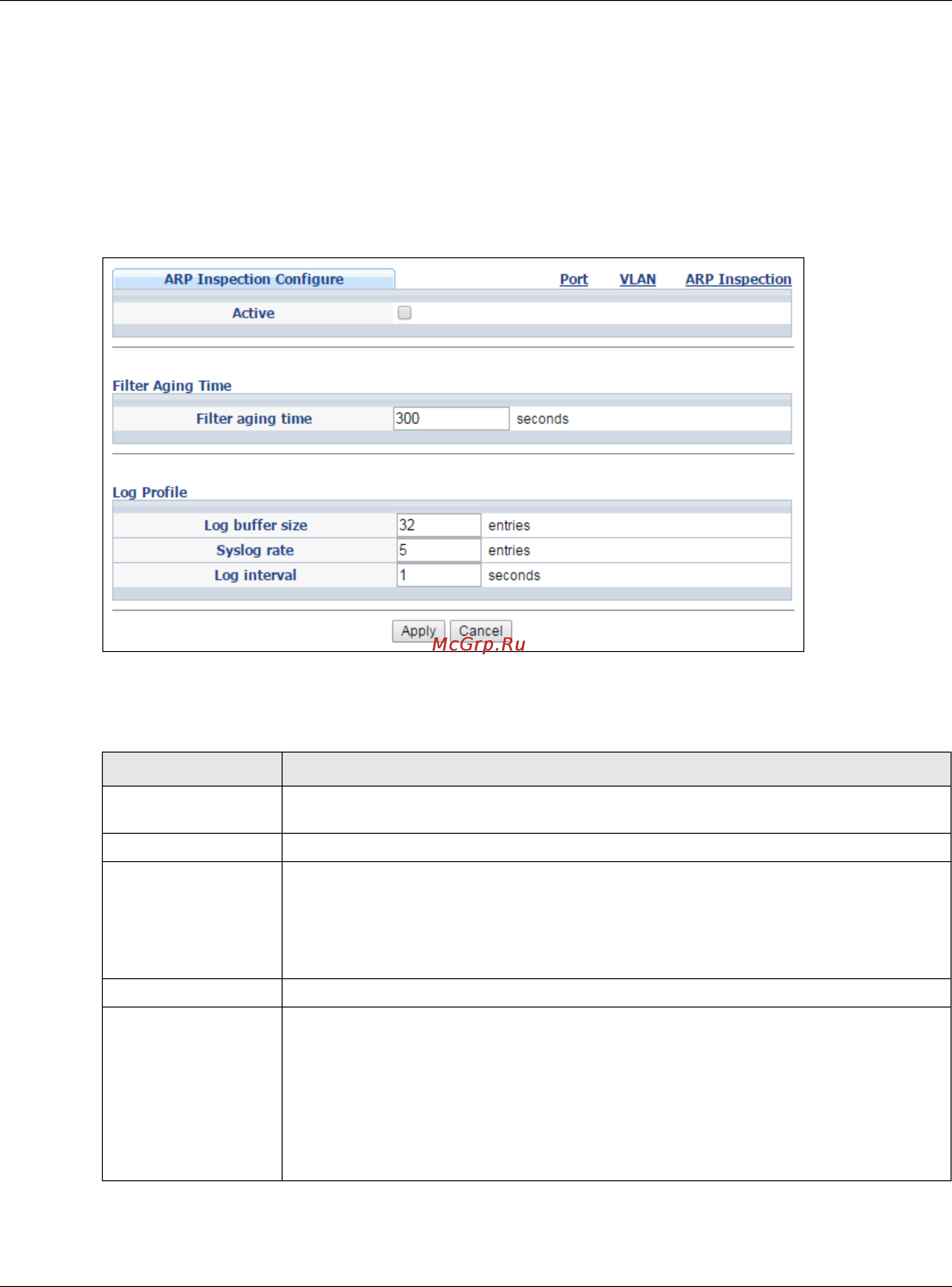 Zyxel GS2210-48HP [240/444] Arp inspection configure