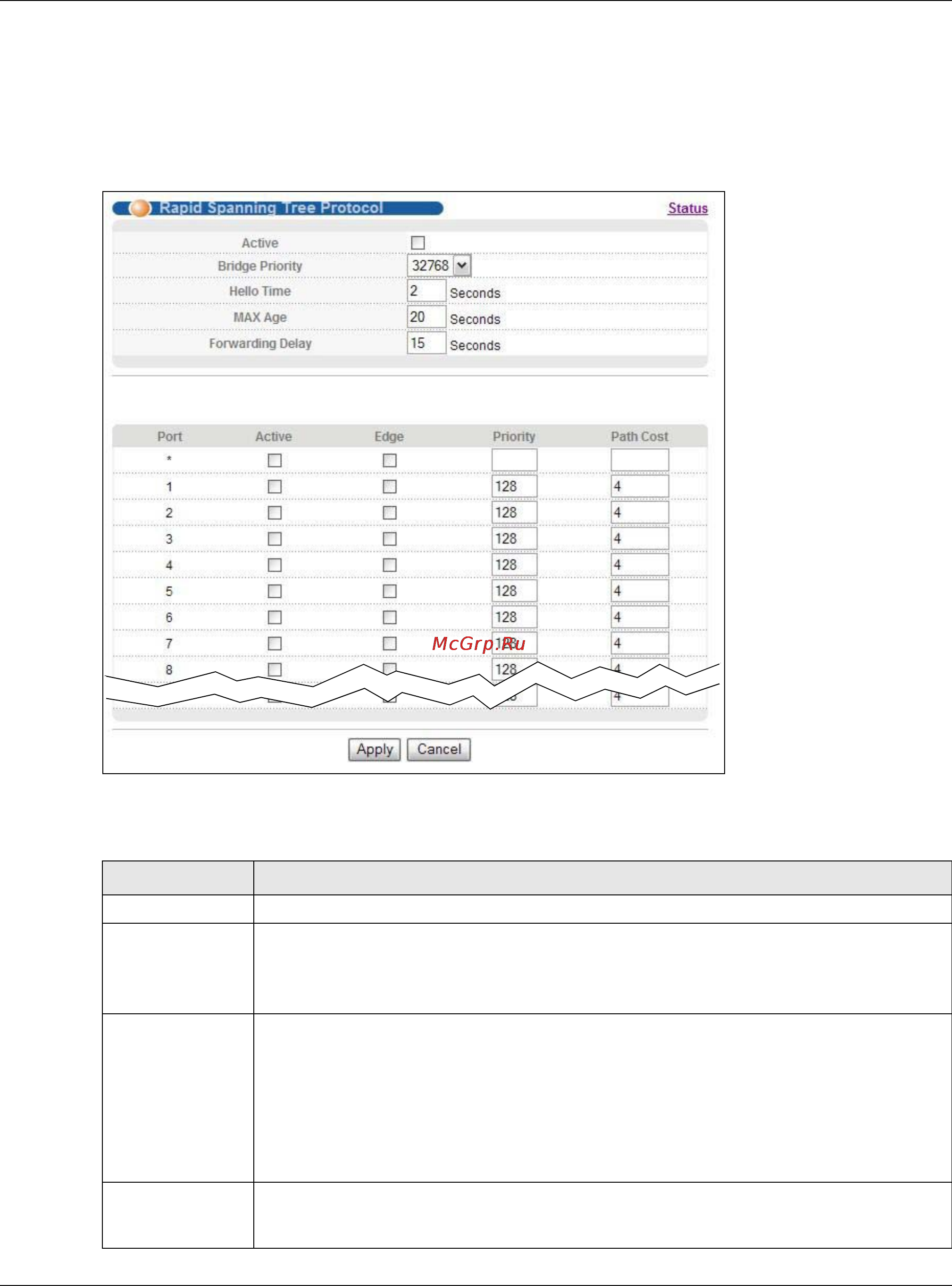Zyxel XS3700-24 [114/440] Configure rapid spanning tree protocol