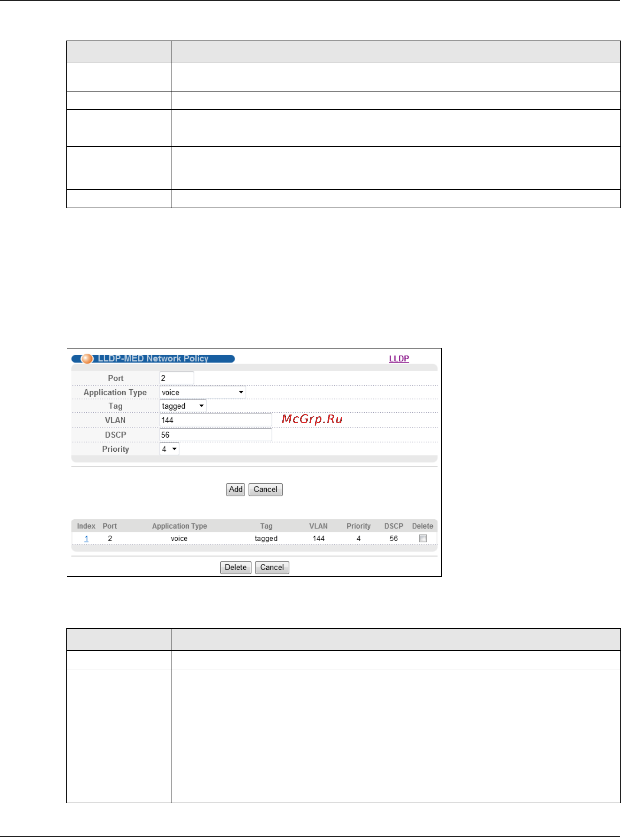 Zyxel XS3700-24 [300/440] Lldp med network policy