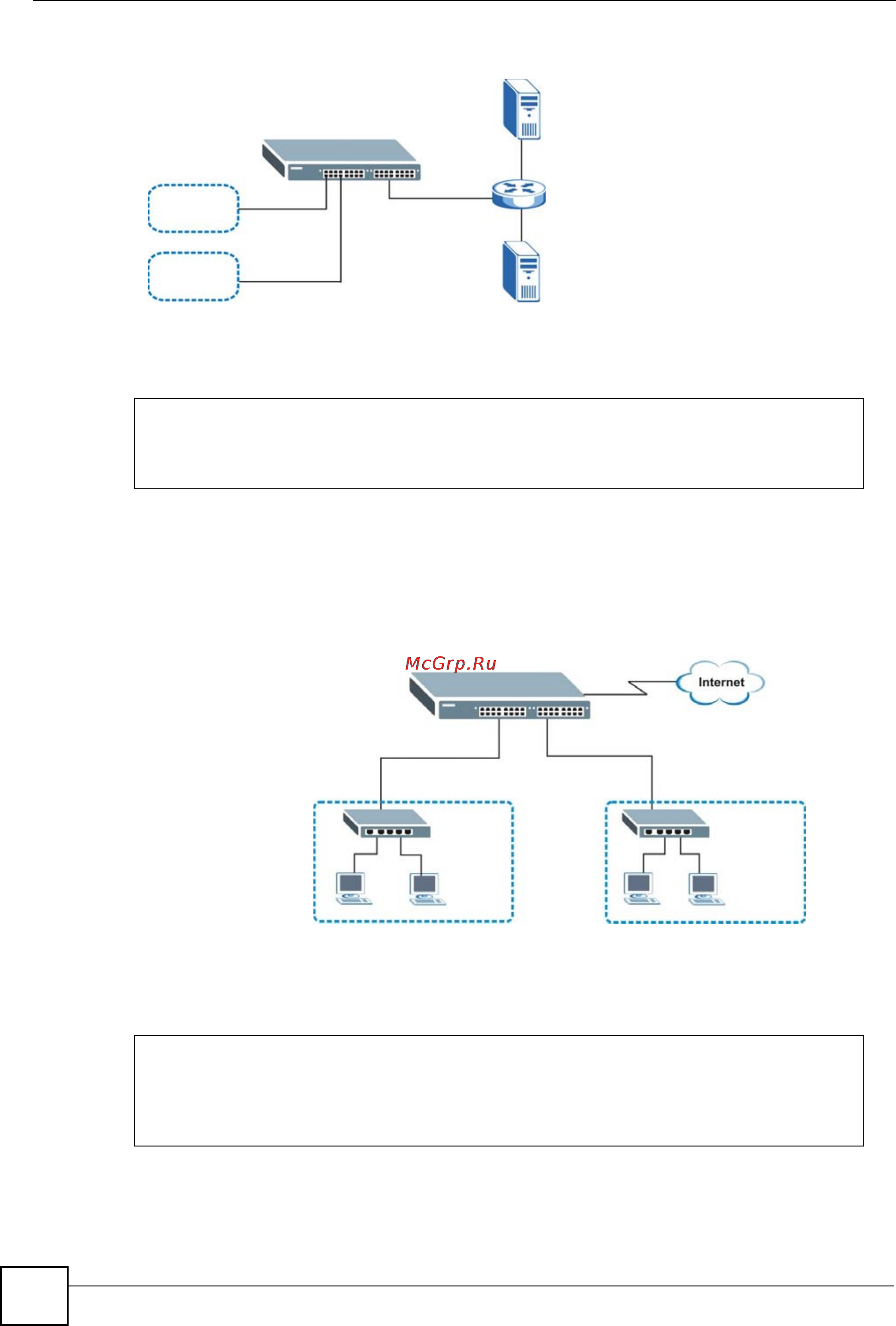 Zyxel XS3900-48F [82/384] In this example the switch is a dhcp server for clients on vlan 1 and vlan 2 the dhcp clients in vlan 1 are assigned ip addresses in the range 192 68 00 to 192 68 00 and clients on vlan 2 are assigned ip addresses in the range 172 6 0 to 172 6 30