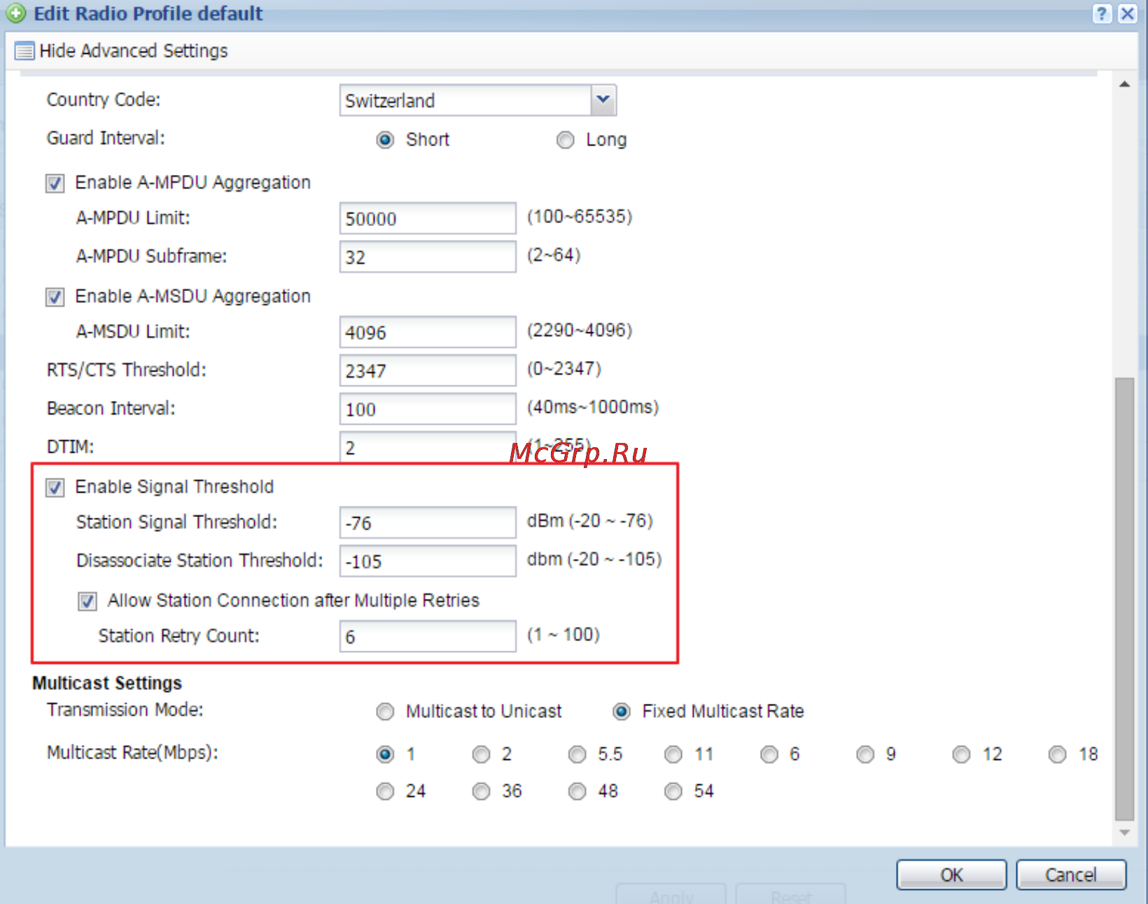 Zyxel NXC2500 [6/25] Rssi threshold