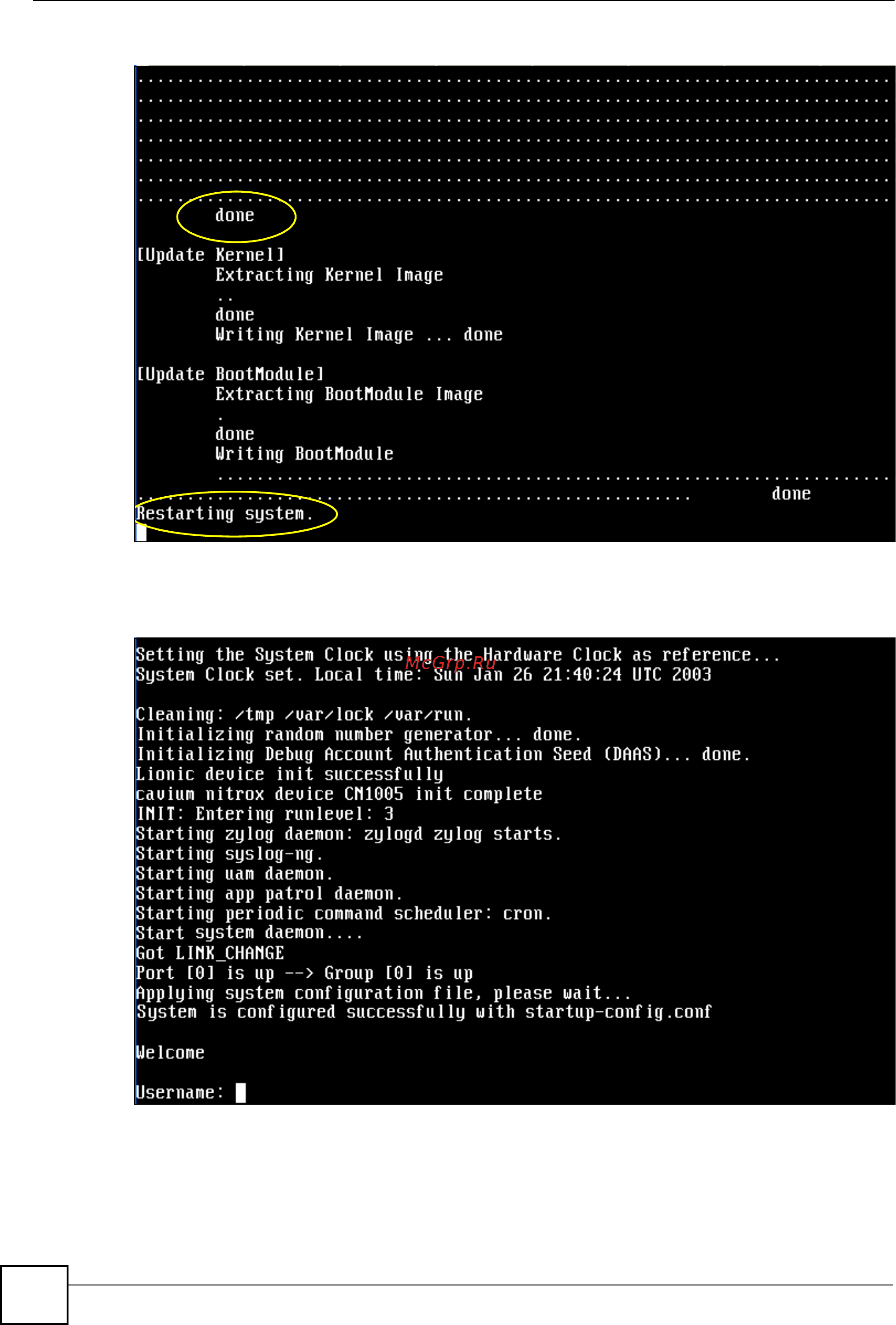 Zyxel NXC2500 [214/275] The username prompt displays after the nxc starts up successfully the firmware recovery process is now complete and the nxc is ready to use
