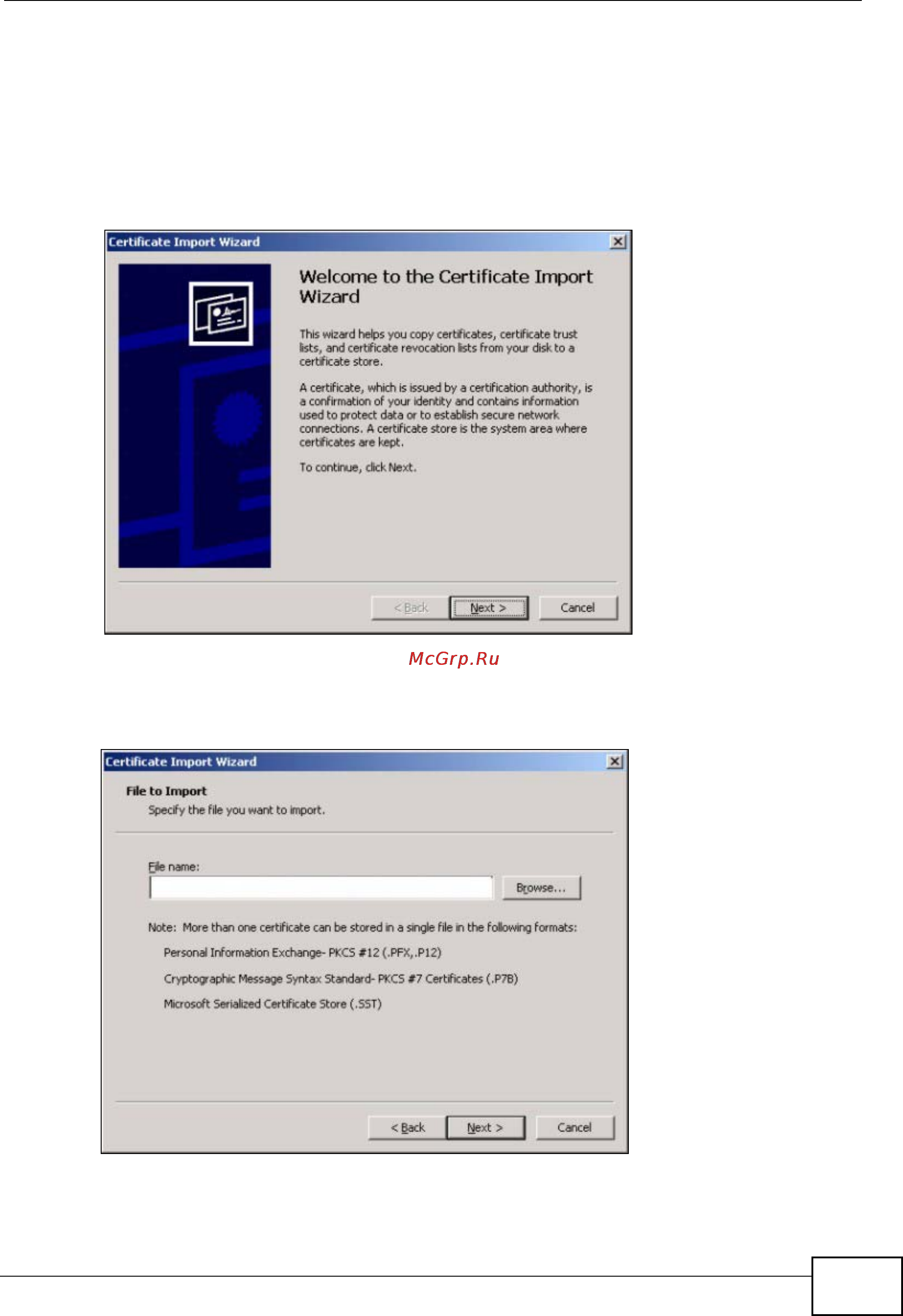 Zyxel NXC5200 [487/720] Installing a personal certificate