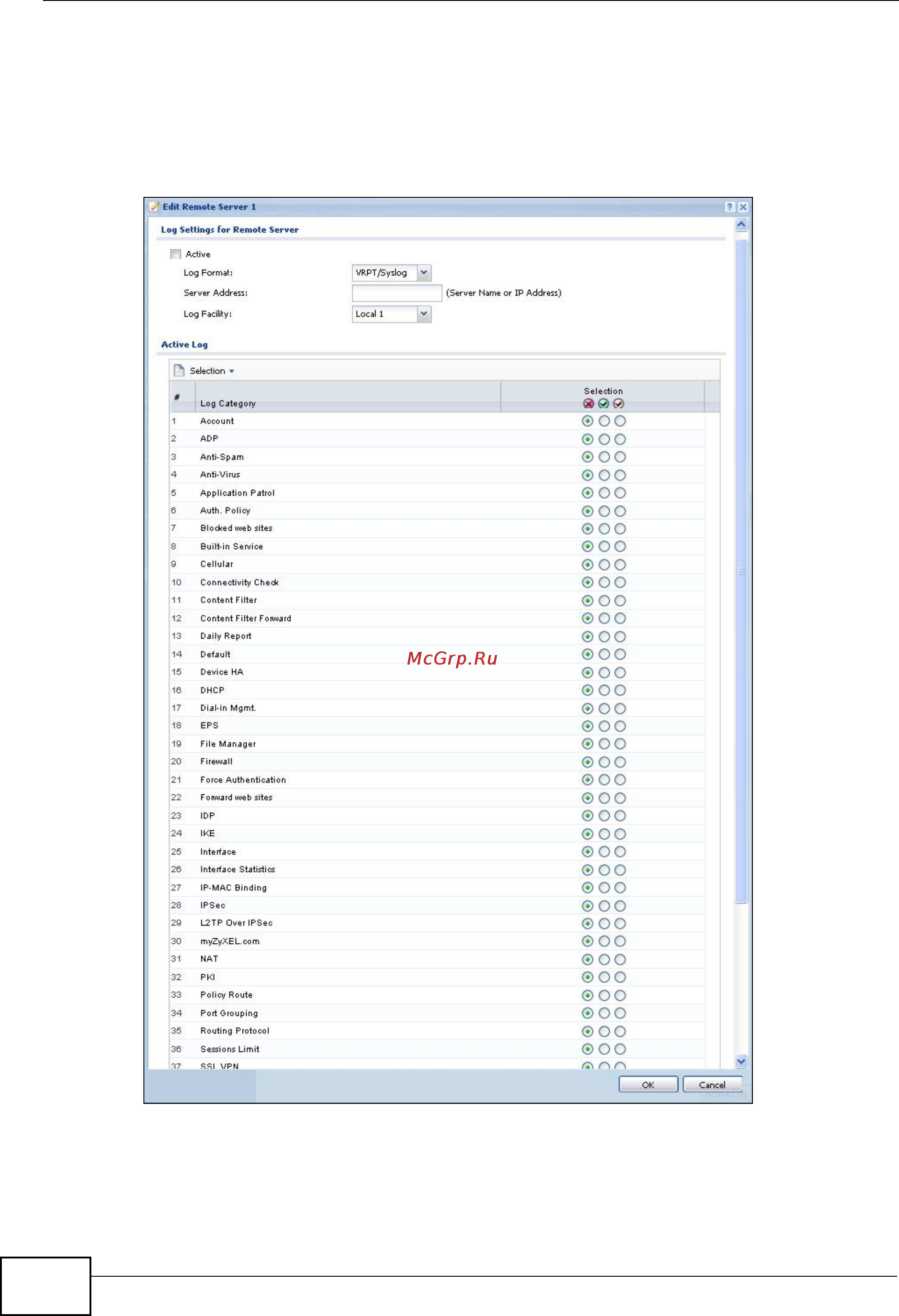 Zyxel NXC5200 [514/720] Edit remote server